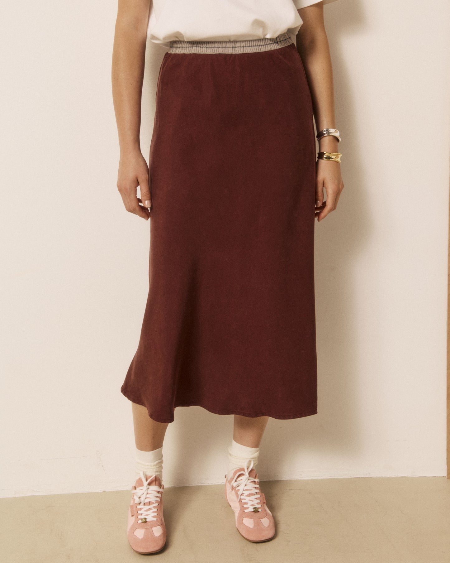 Jupe Femme en Lyocell Bordeaux Jima