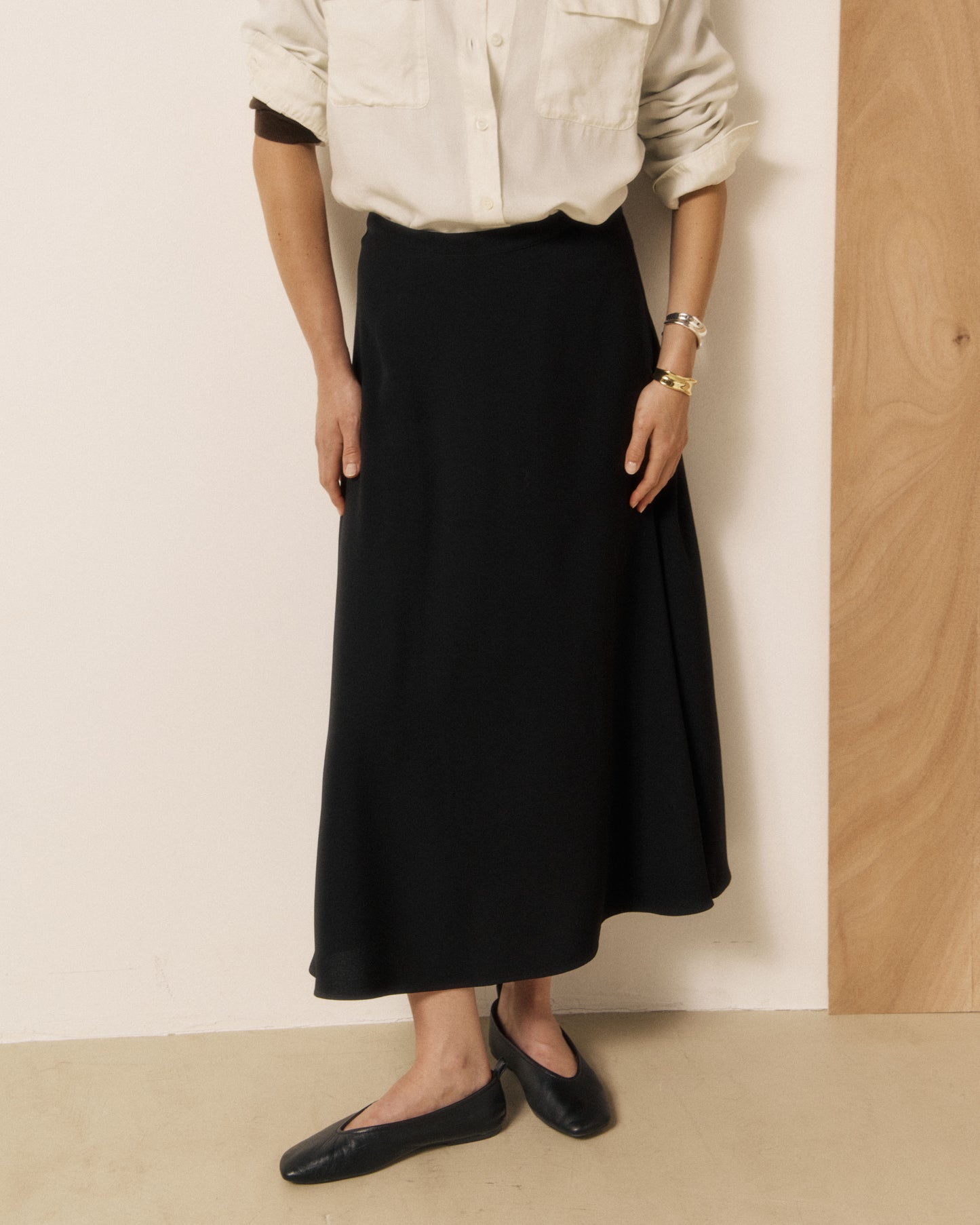 Jupe Femme en Crêpe Noir Joyce