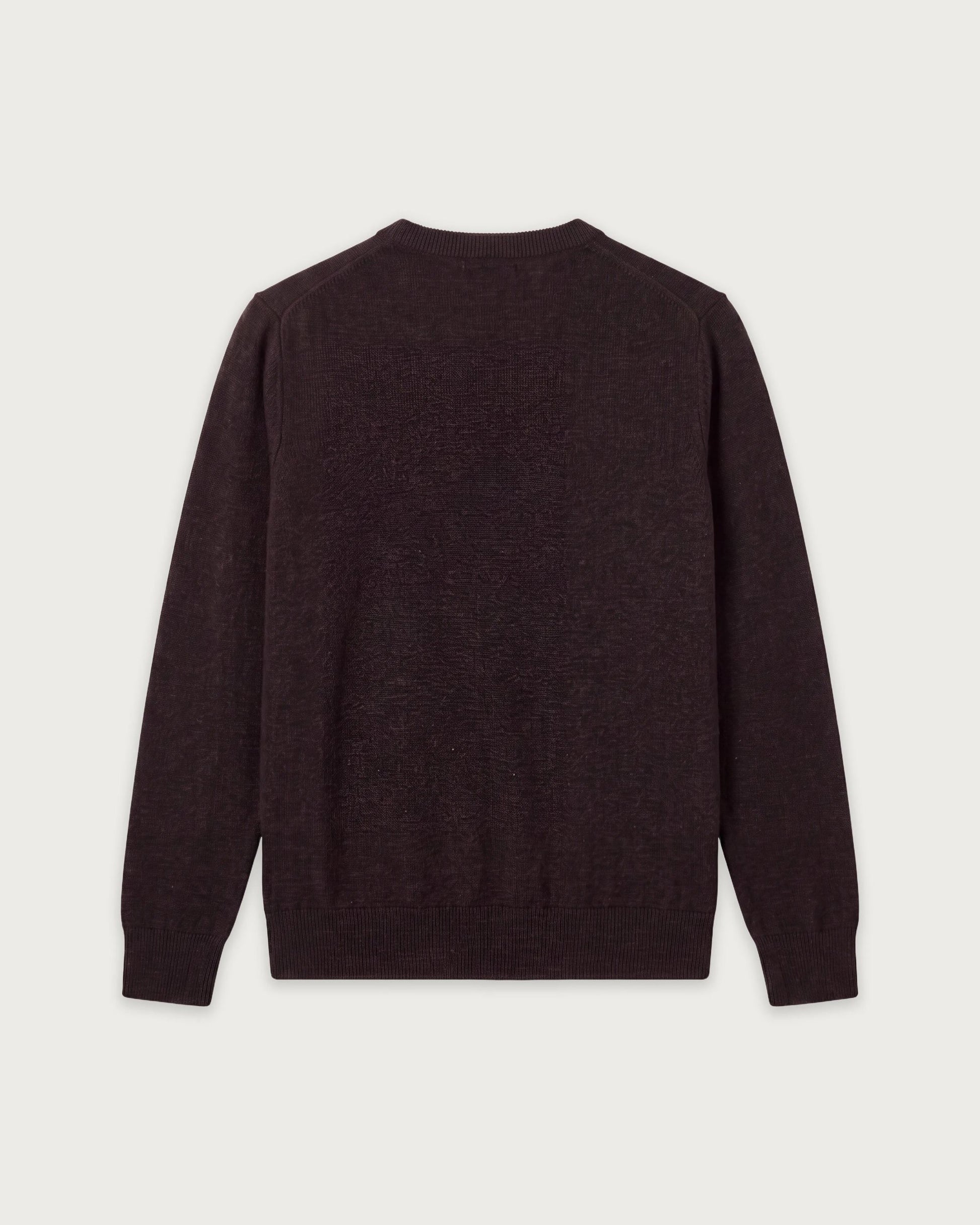 Pull Garçon en Laine & Cachemire Marron Crew