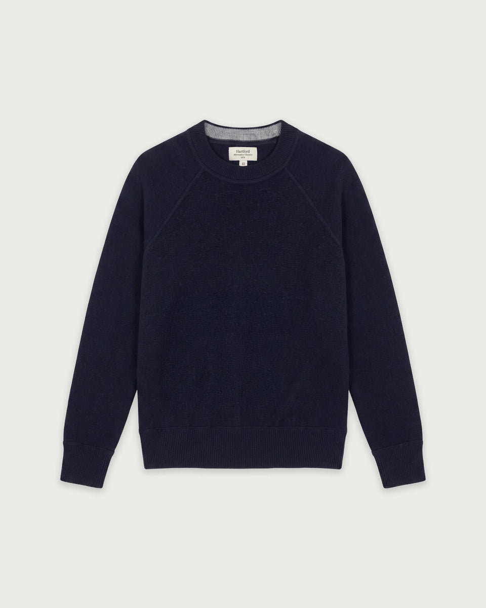 Pull Garçon en Laine & Cachemire Bleu Marine - Image principale