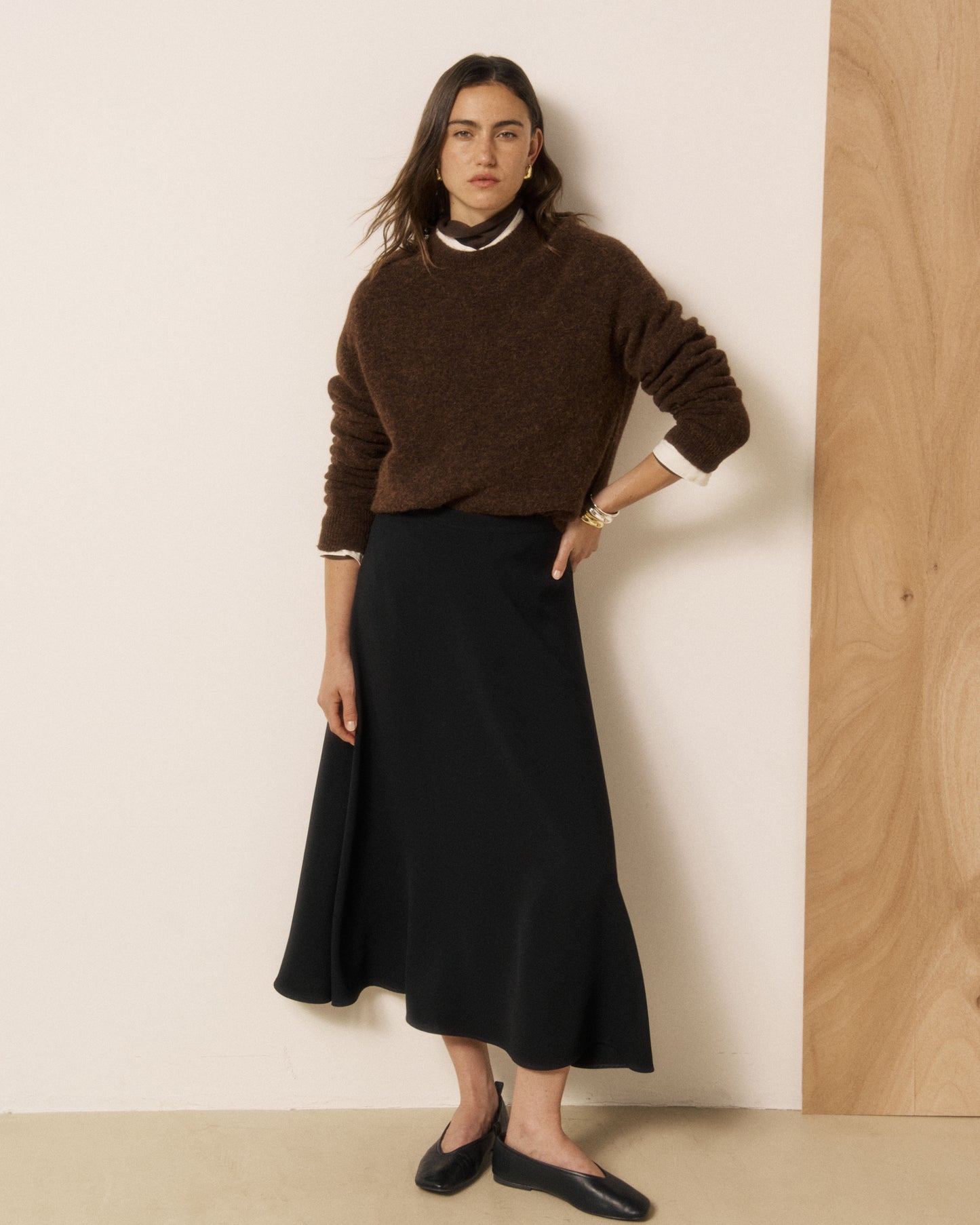 Pull Femme en Laine d'Alpaga & Mérinos Chocolat Mahary