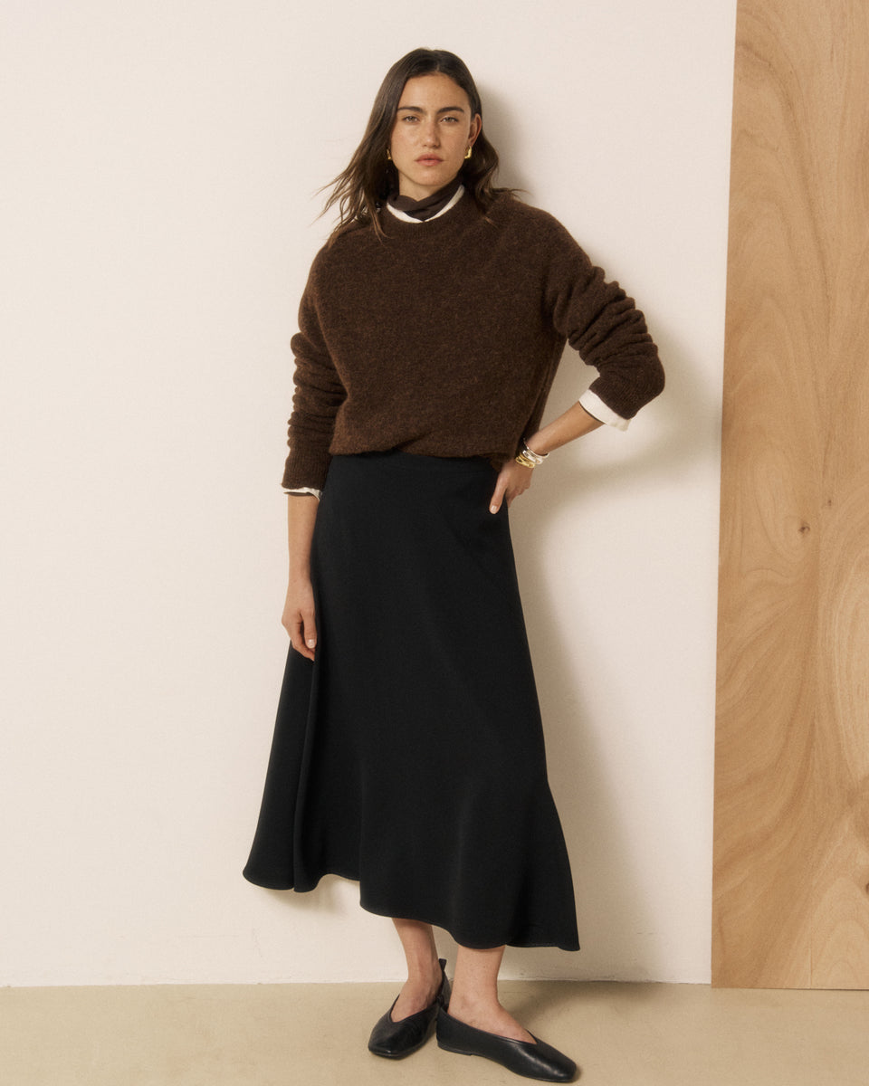 Maglione da donna in lana di alpaca e merino cioccolato Mahary - Image 2