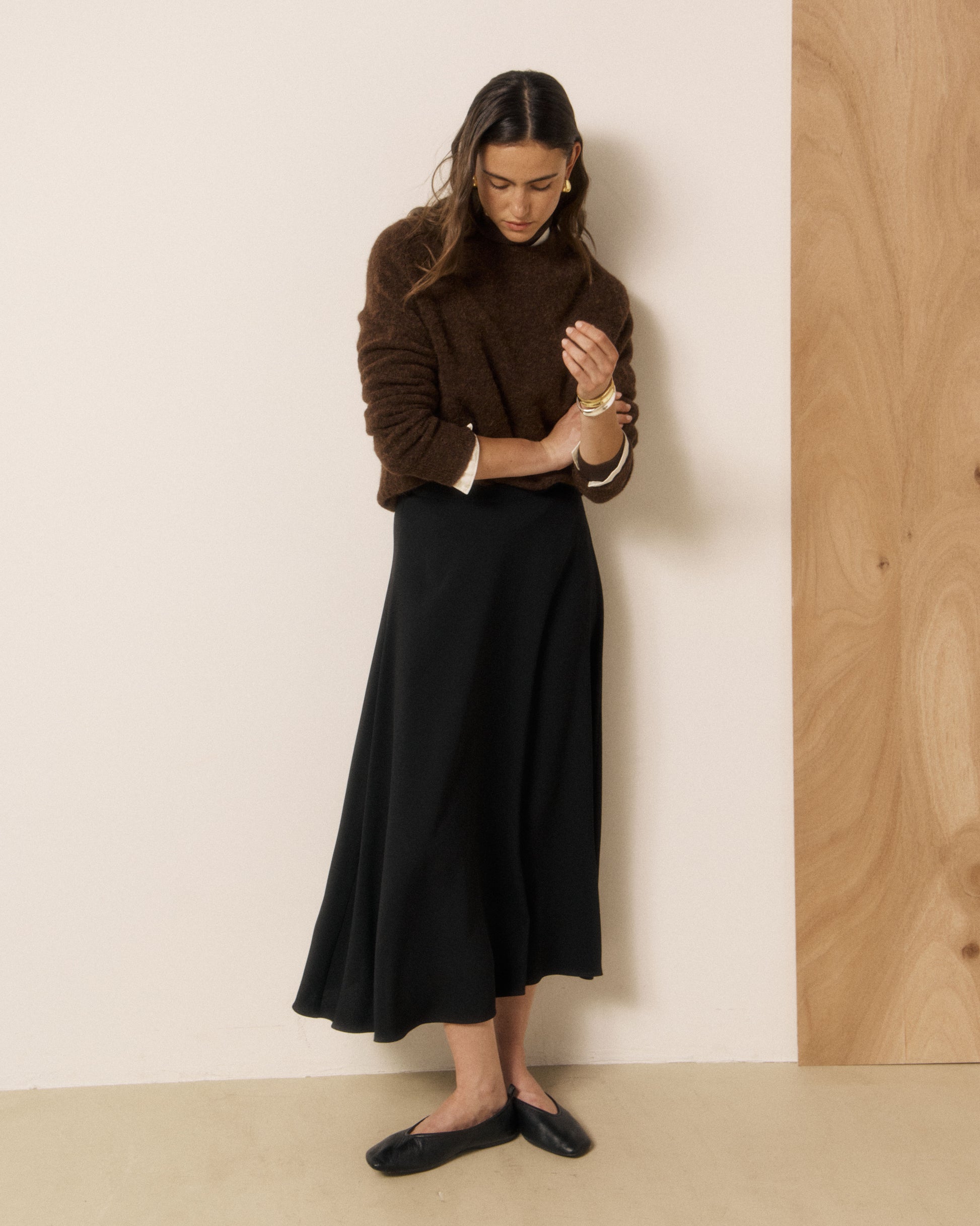 Pull Femme en Laine d'Alpaga & Mérinos Chocolat Mahary
