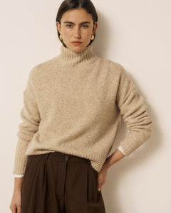 Pull Femme en Laine de Yak & Alpaga Ecru Mybone