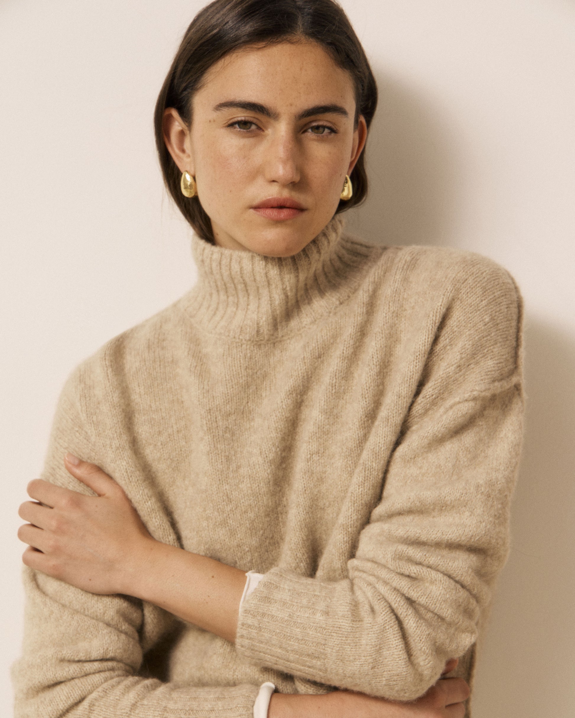Pull Femme en Laine de Yak & Alpaga Ecru Mybone