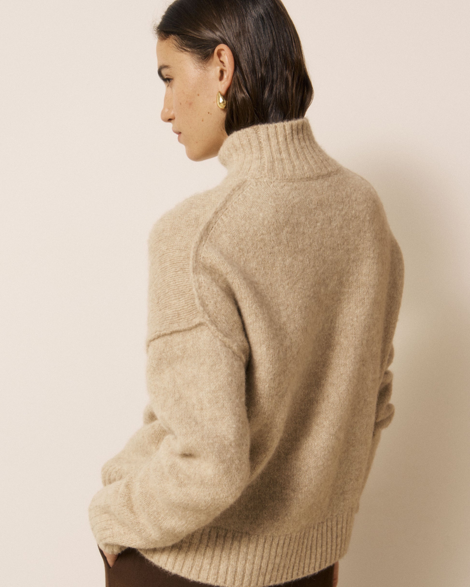 Pull Femme en Laine de Yak & Alpaga Ecru Mybone