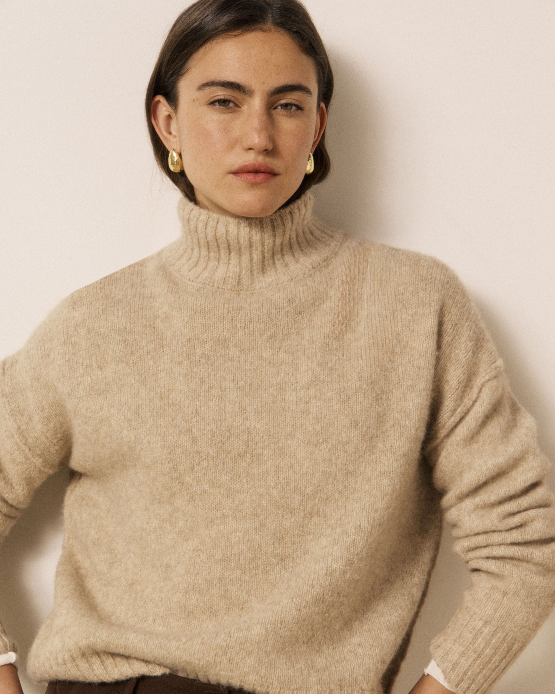 Pull Femme en Laine de Yak & Alpaga Ecru Mybone