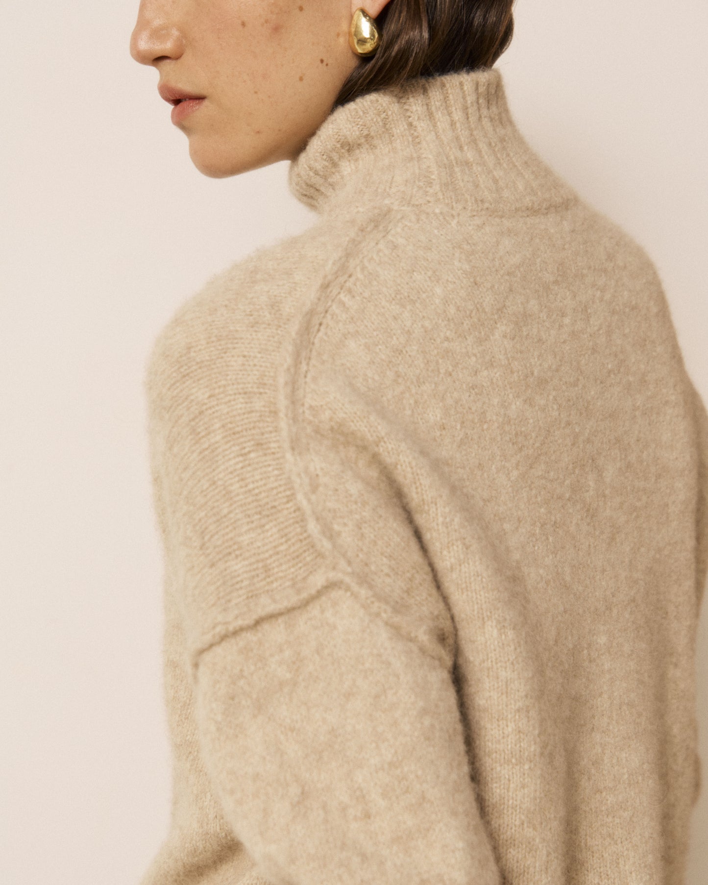 Pull Femme en Laine de Yak & Alpaga Ecru Mybone