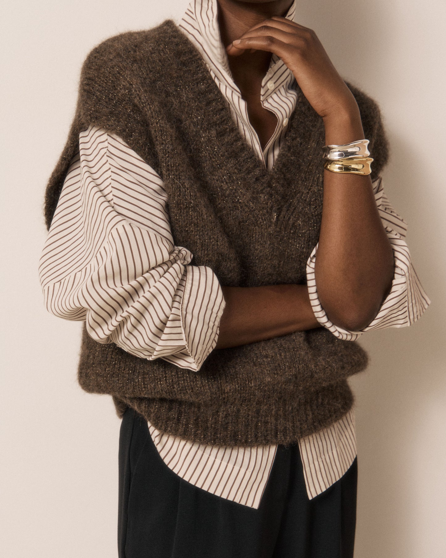 Pull Femme en Laine d'Alpaga & Mérinos Chocolat Miora