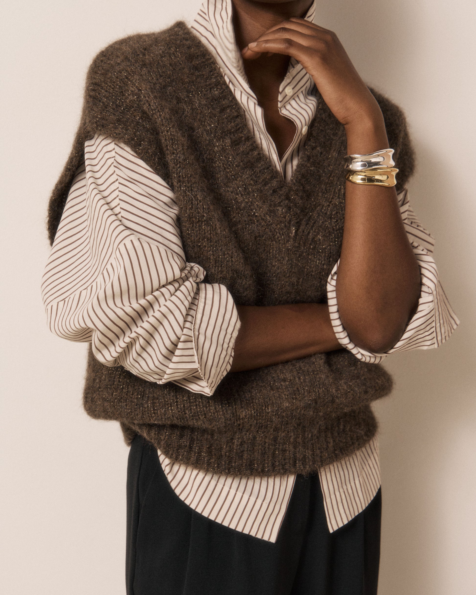 Pull Femme en Laine d'Alpaga & Mérinos Chocolat Miora