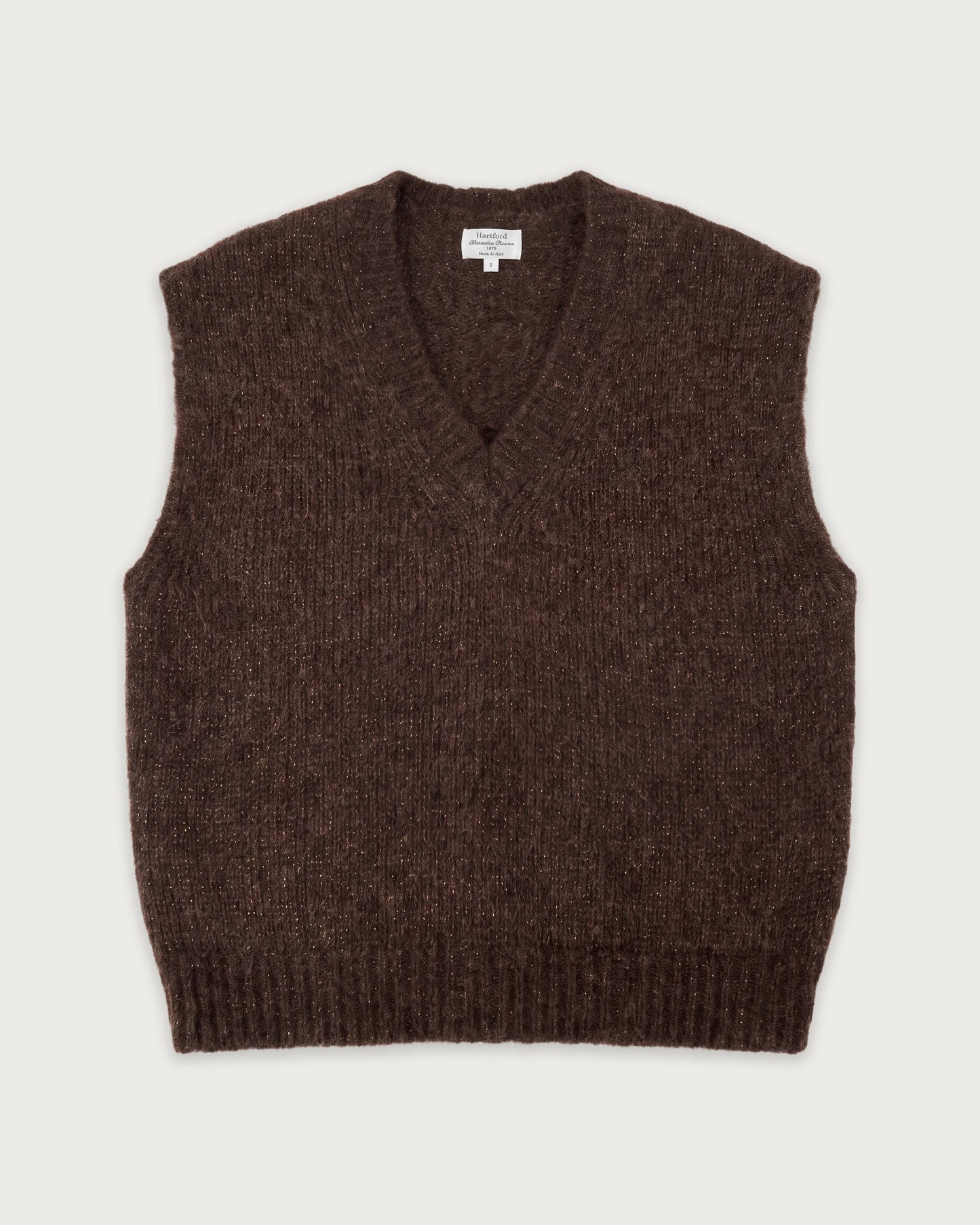 Pull Femme en Laine d'Alpaga & Mérinos Chocolat Miora