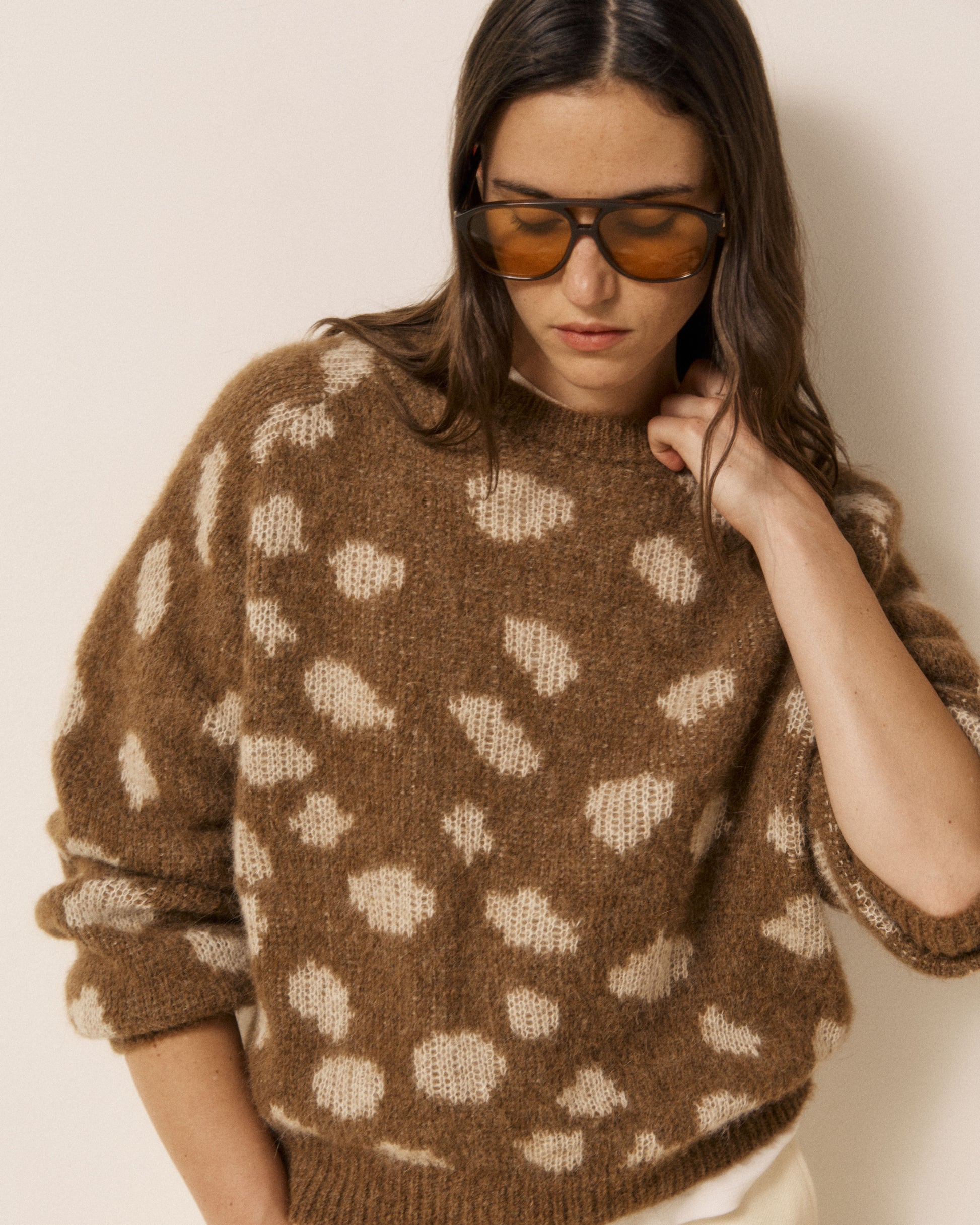 Pull Femme en Laine d'Alpaga Biche Beige Mailaka