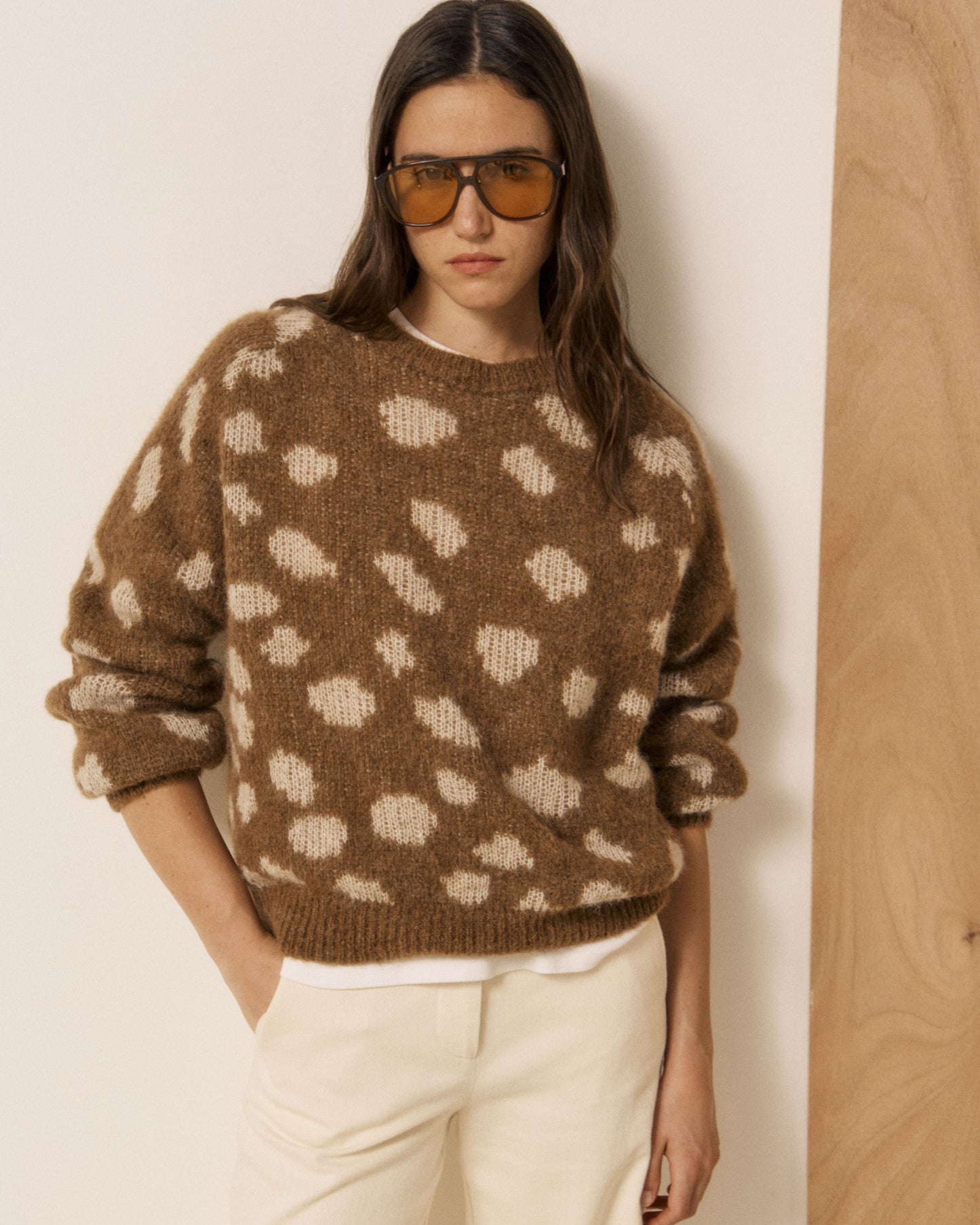 Pull Femme en Laine d'Alpaga Biche Beige Mailaka