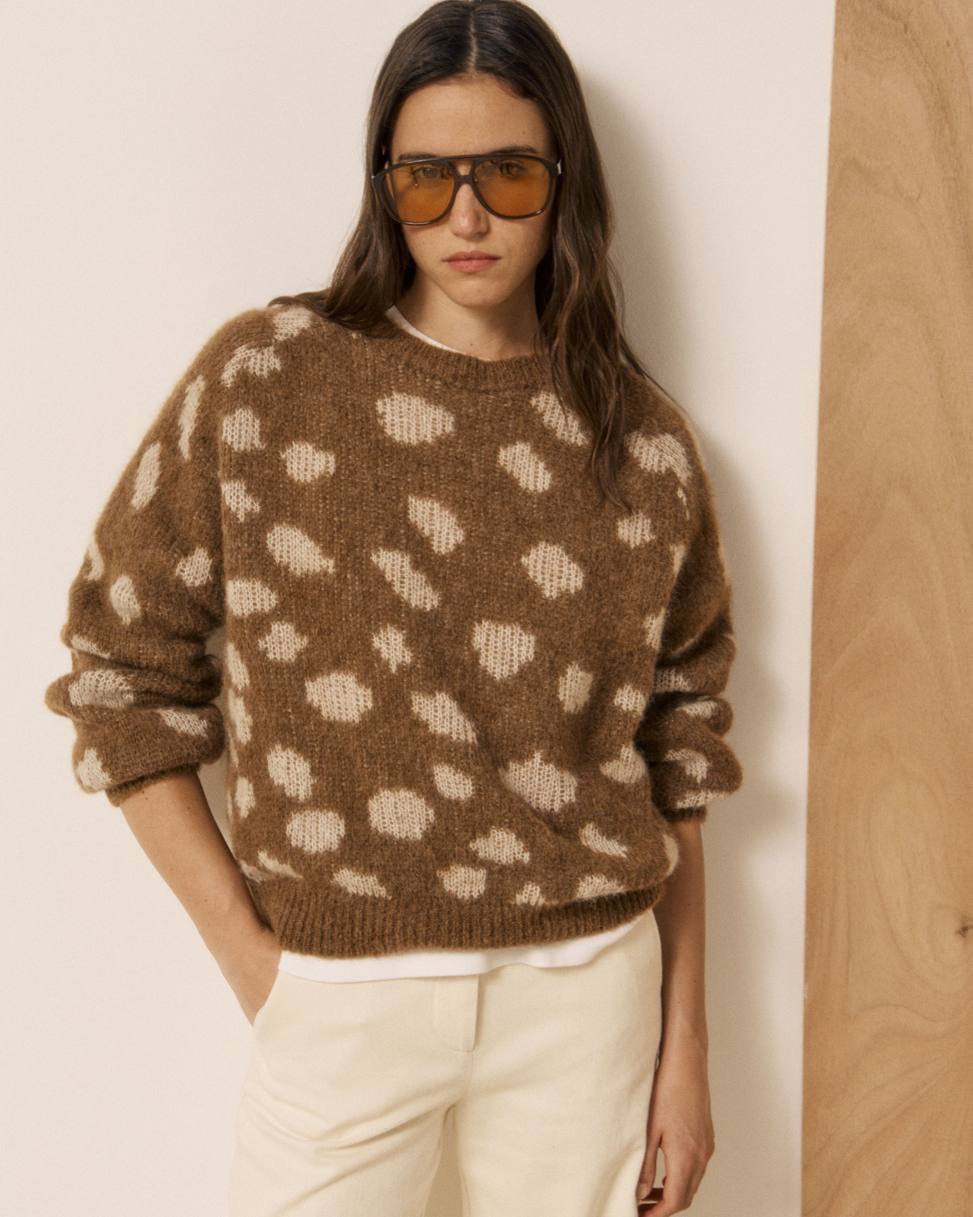 Pull Femme en Laine d'Alpaga Biche Beige Mailaka