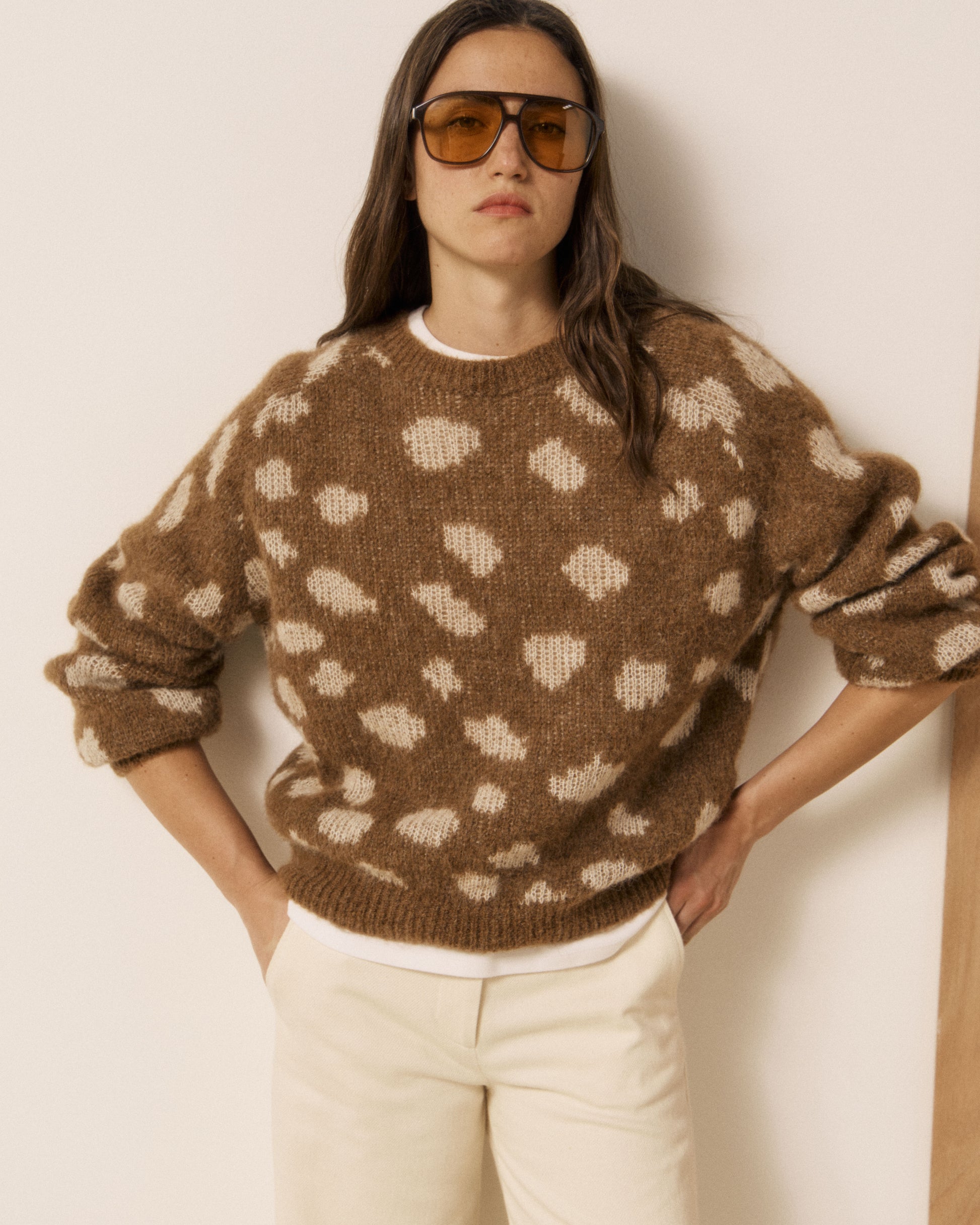 Pull Femme en Laine d'Alpaga Biche Beige Mailaka