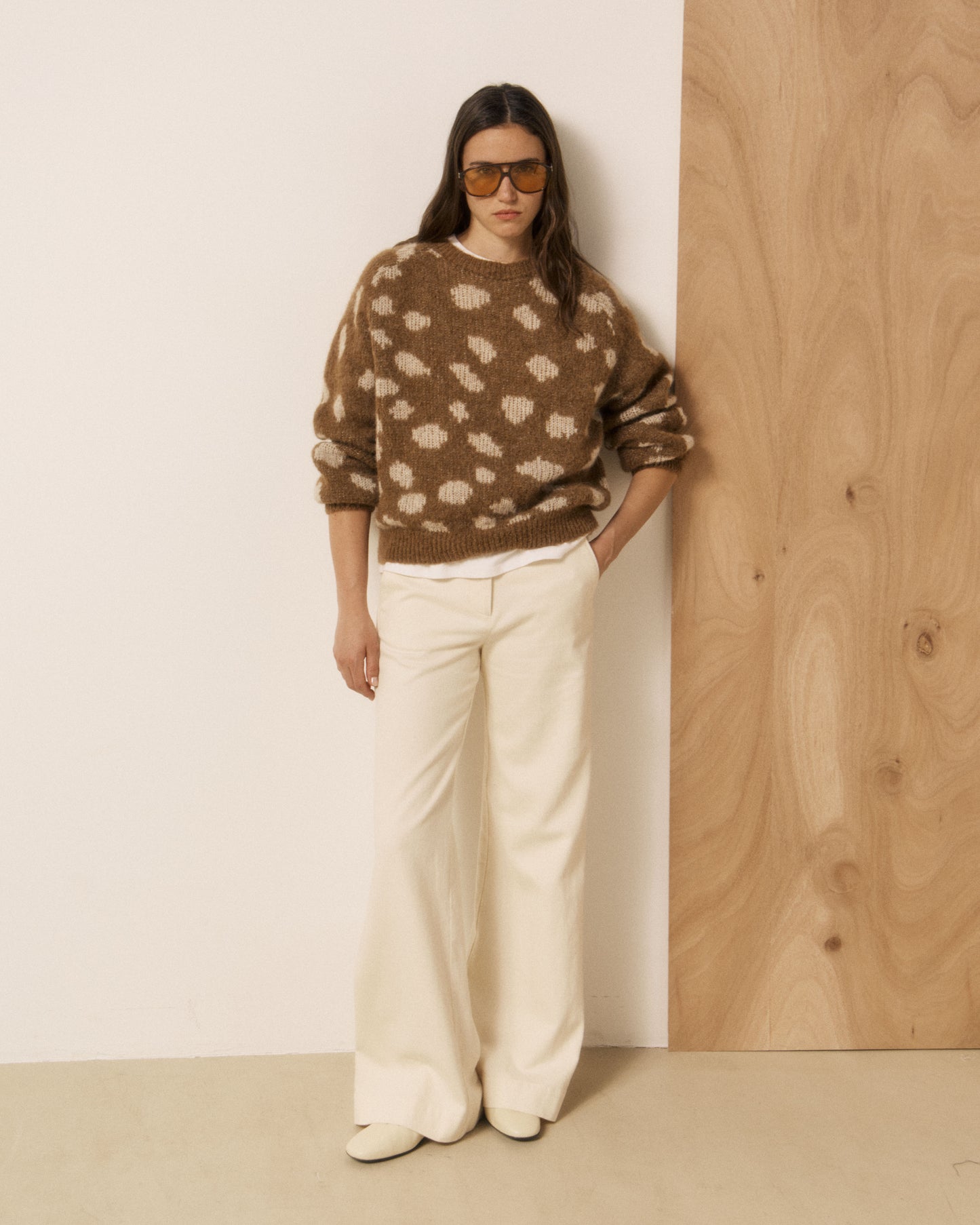 Pull Femme en Laine d'Alpaga Biche Beige Mailaka