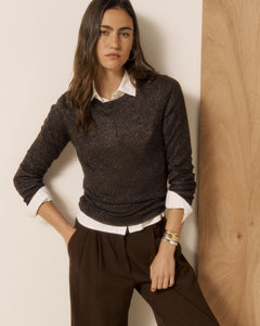 Pull Femme en Laine Superfine Chocolat Maddy