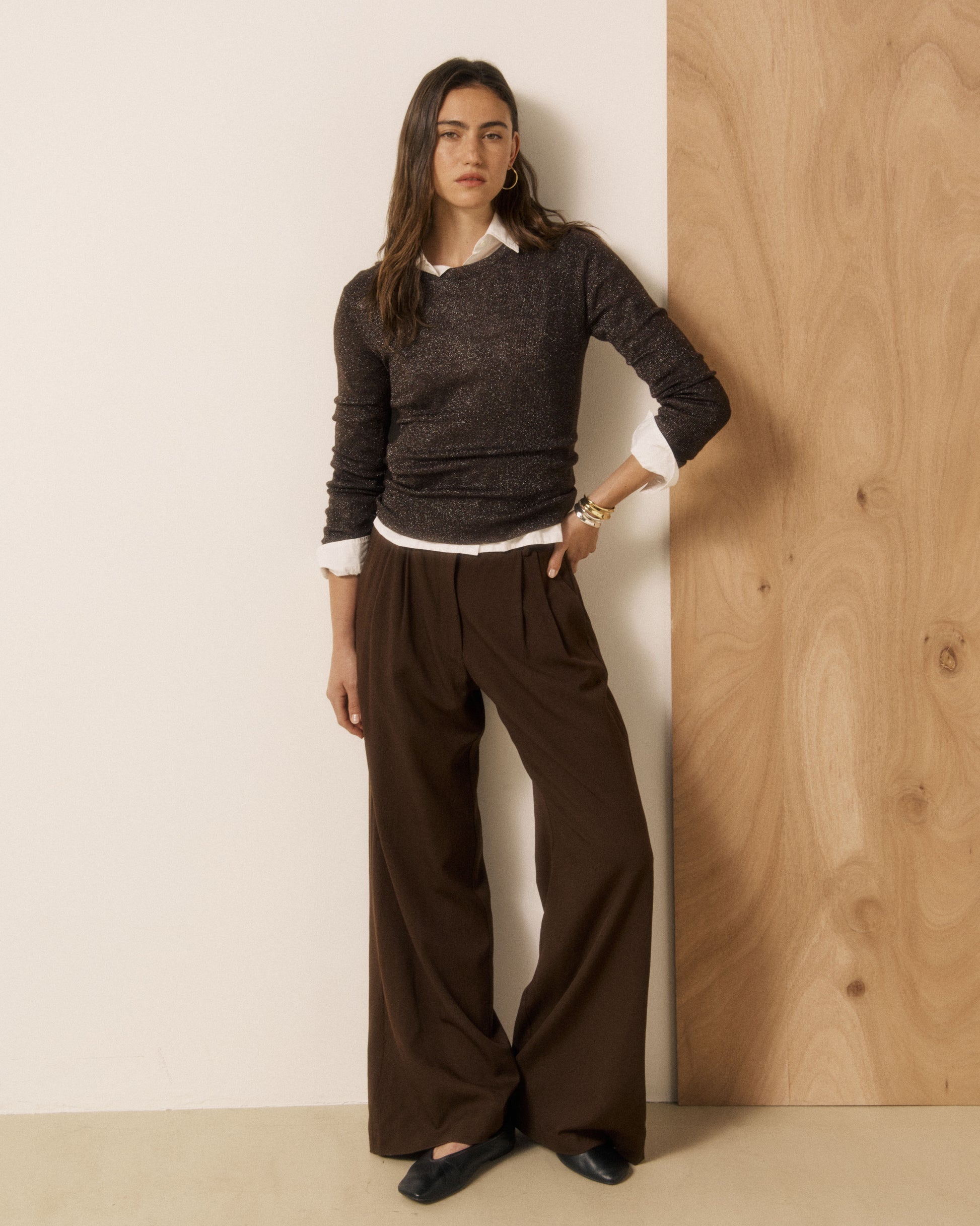 Pull Femme en Laine Superfine Chocolat Maddy