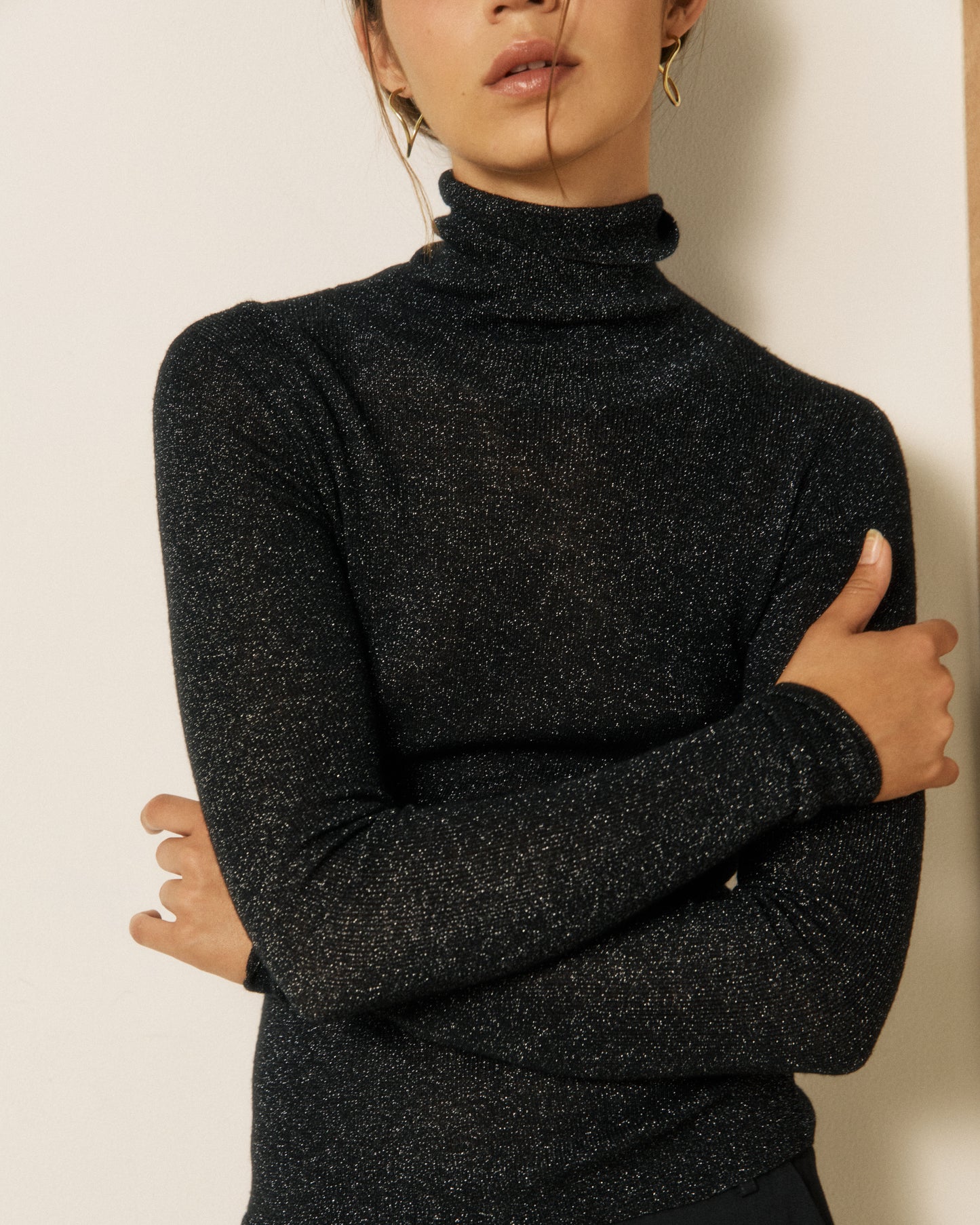 Pull Femme en Laine Superfine Noir Myliade