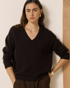 Pull Femme en Laine & Cachemire Marron Milanto