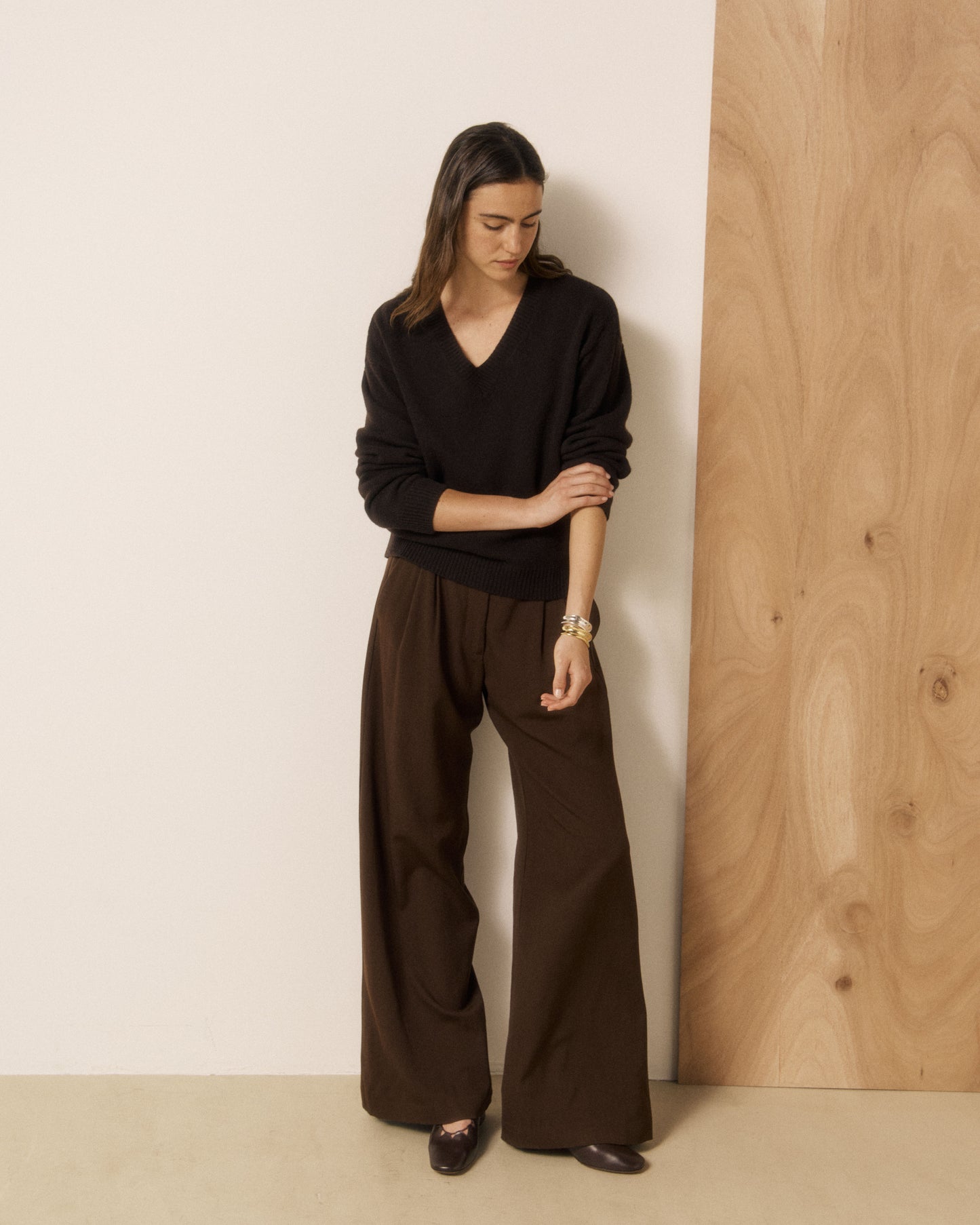Pull Femme en Laine & Cachemire Marron Milanto