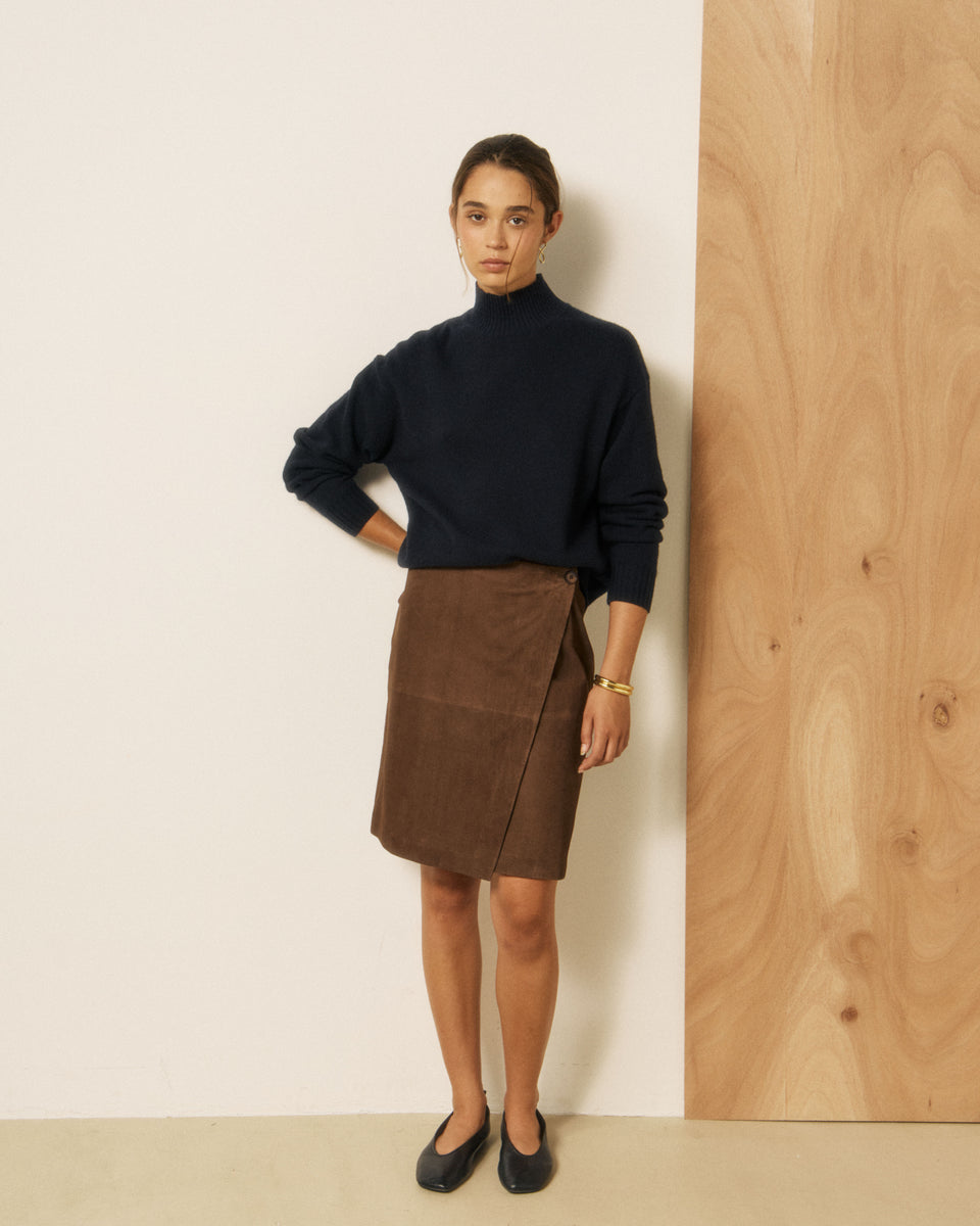 Maglione da donna in lana e cashmere blu navy Mylo - Image 2