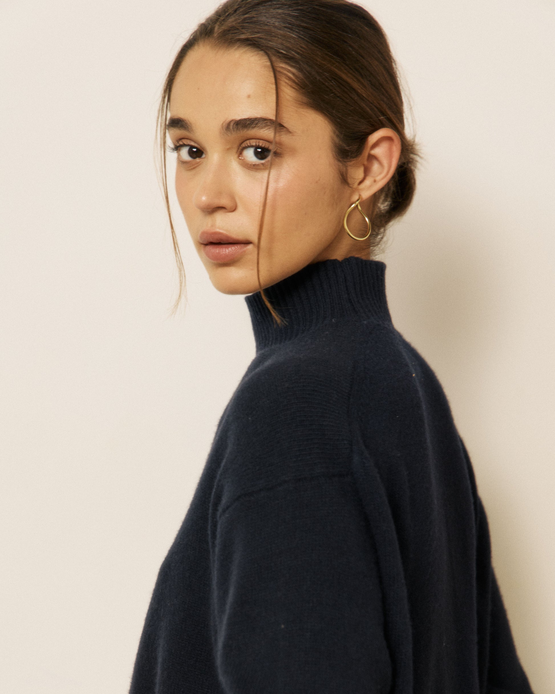 Pull Femme en Laine & Cachemire Bleu Marine Mylo