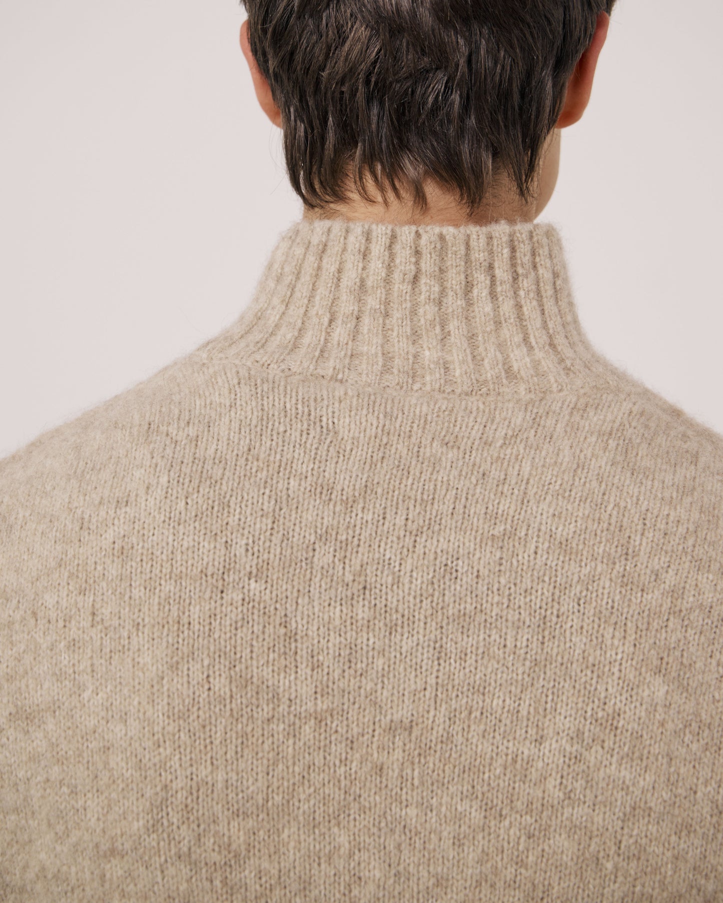 Pull Homme en Laine de Yak & Alpaga Ecru Turtle Neck