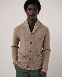 Pull Homme en Laine de Yak & Alpaga Taupe Shawl