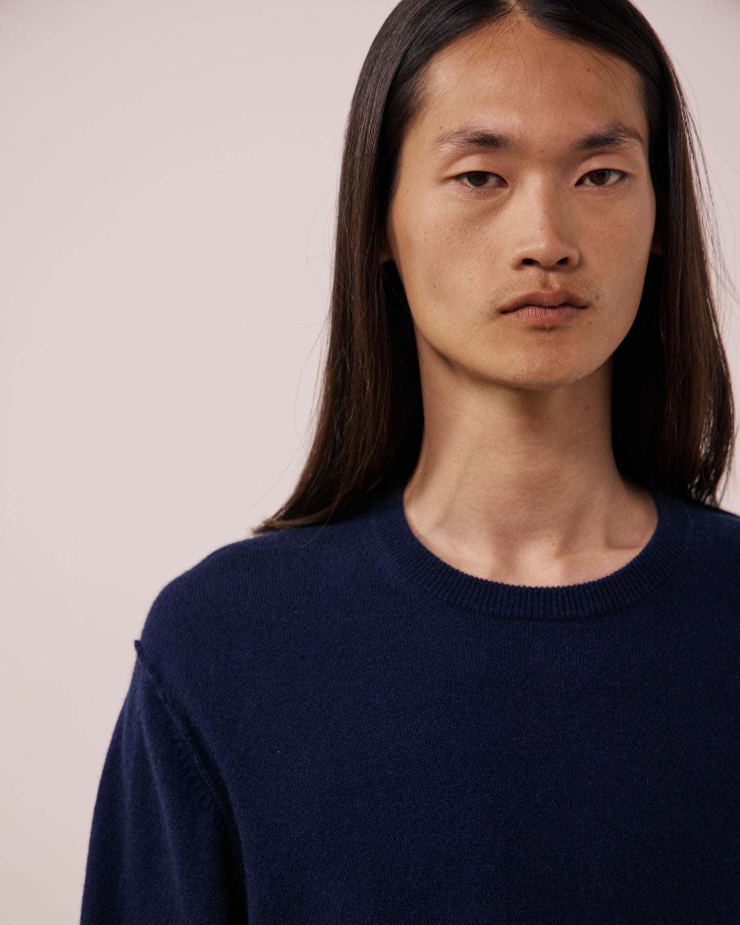 Pull Homme en Laine & Cachemire Bleu Marine Crew