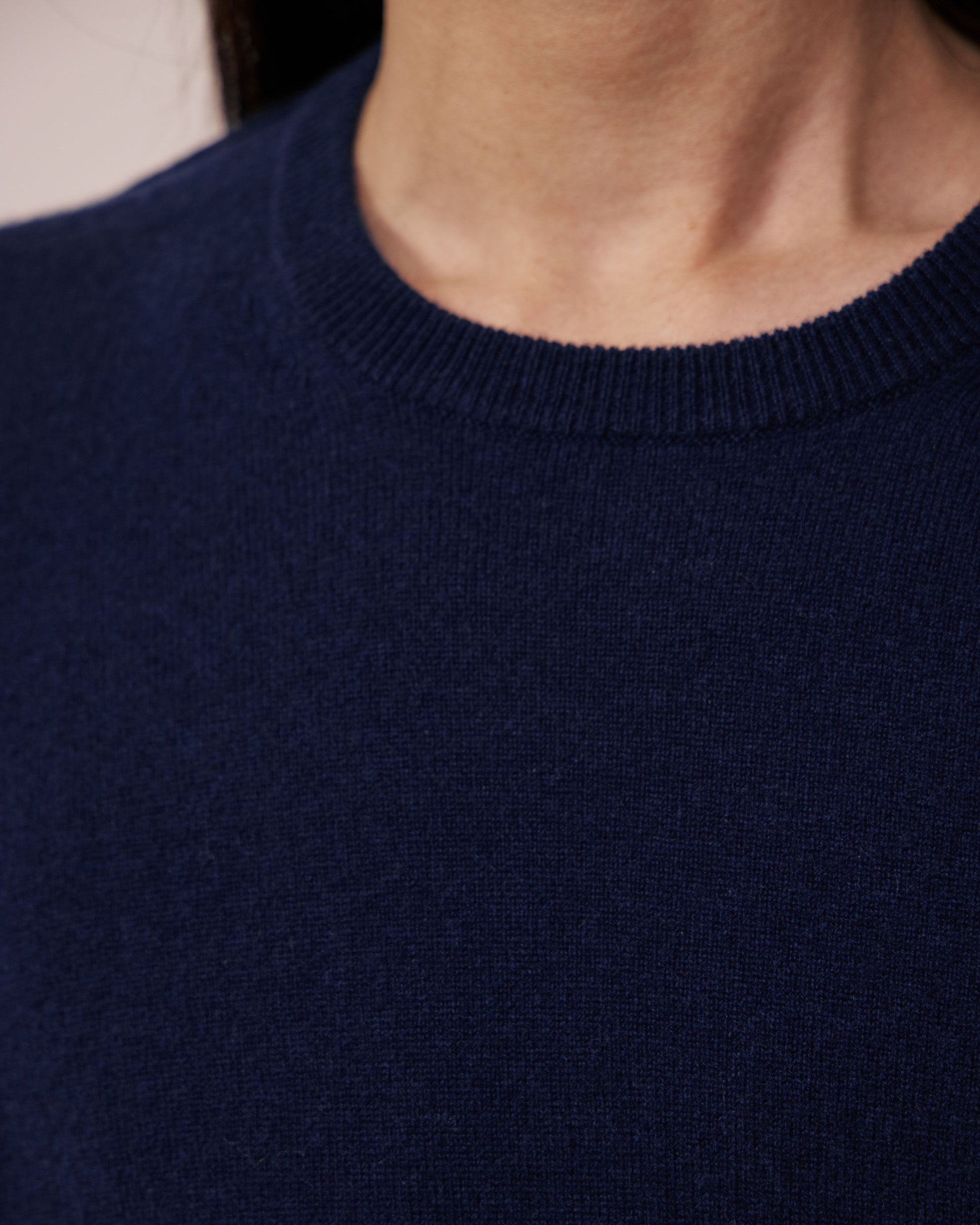 Pull Homme en Laine & Cachemire Bleu Marine Crew