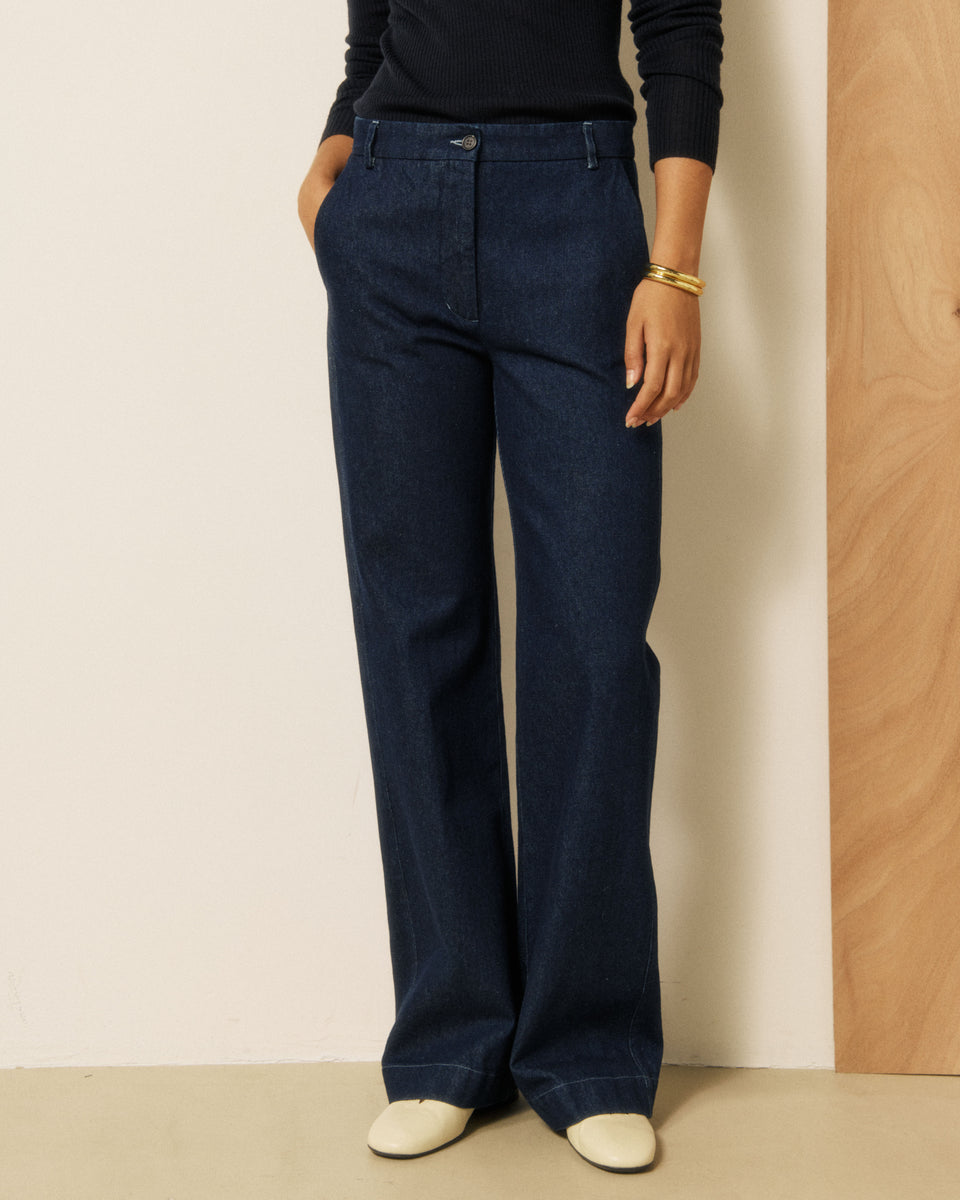 Pantaloni da donna in denim blu indaco Pandore - Image 2