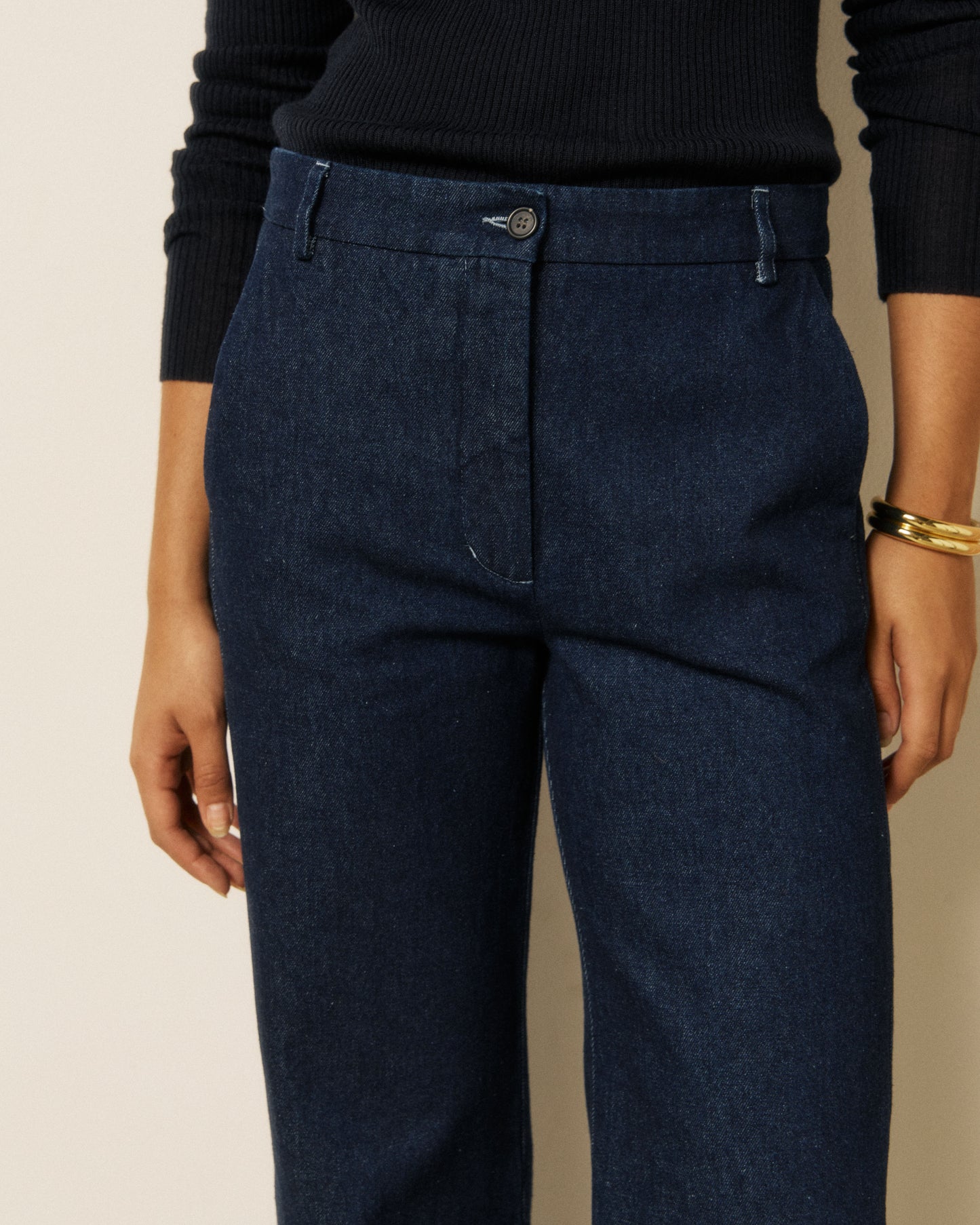 Pantalon Femme en Denim Bleu Indigo Pandore