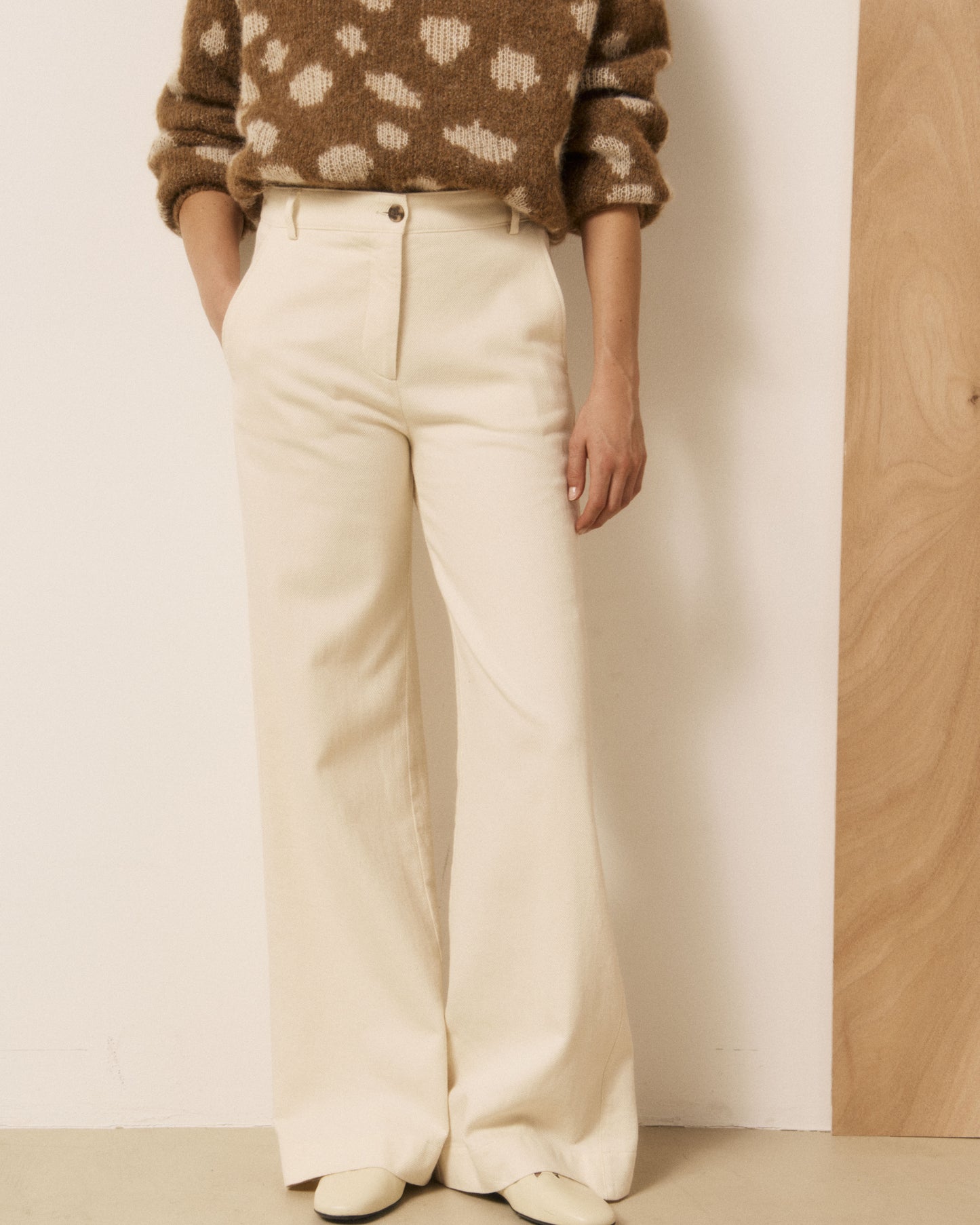 Pantalon Femme en Denim Ecru Parade