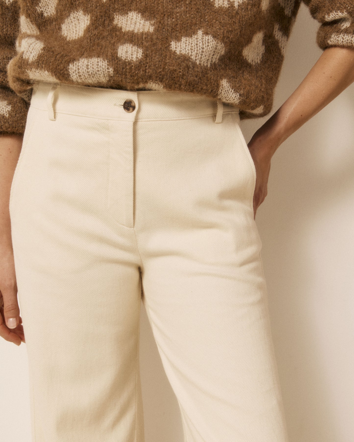 Pantalon Femme en Denim Ecru Parade