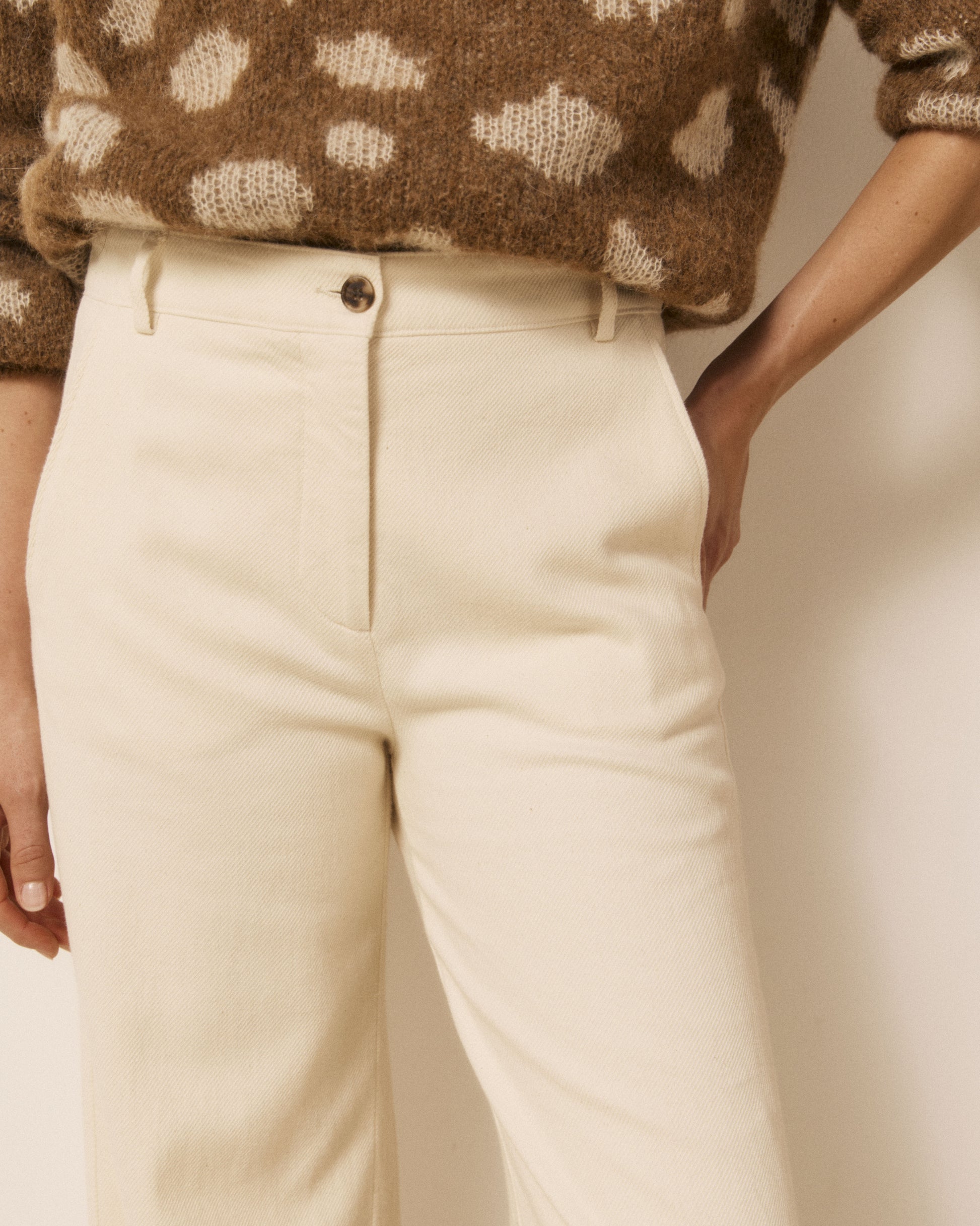 Pantalon Femme en Denim Ecru Parade