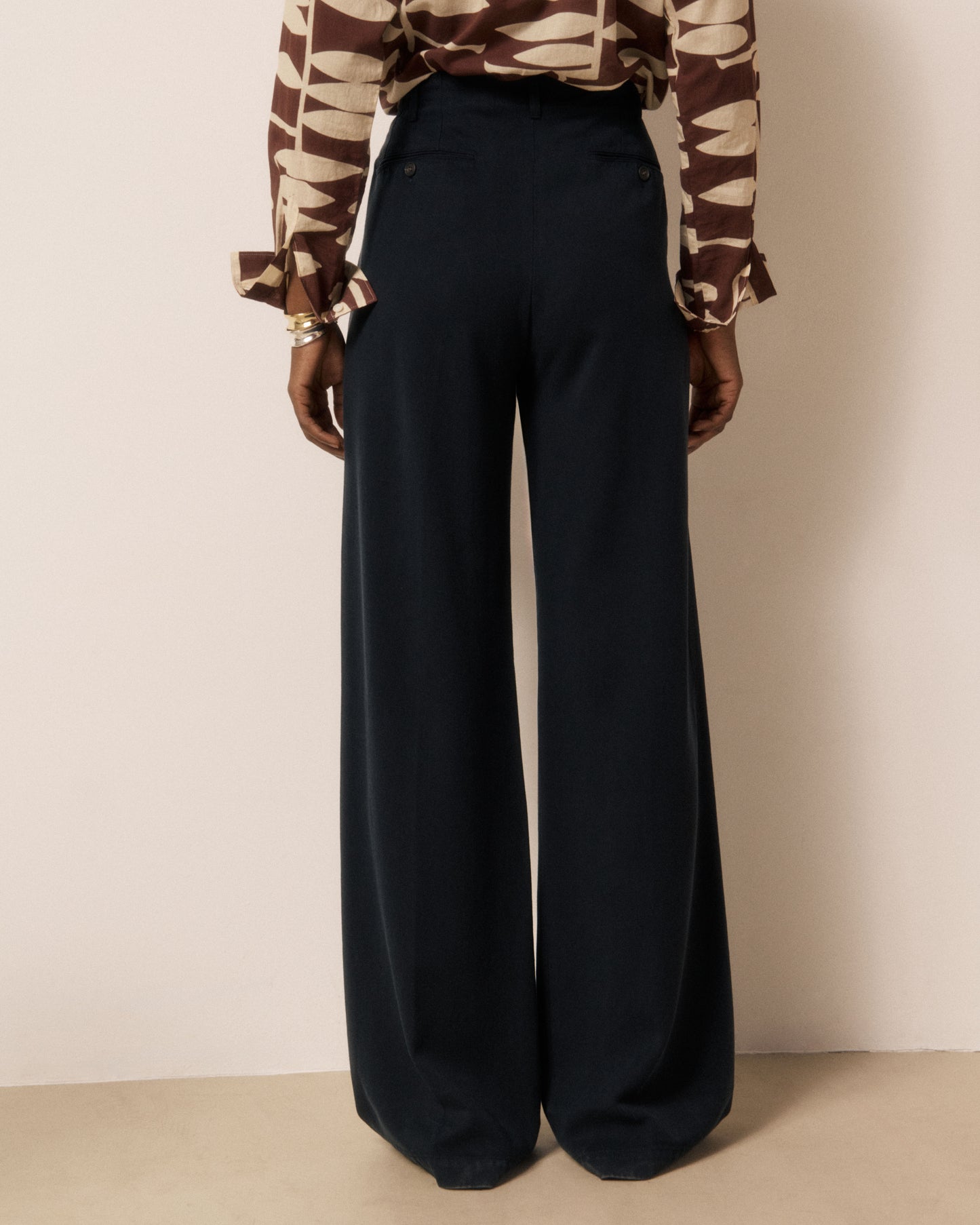 Pantalon Femme en Tencel Bleu Nuit Paradise