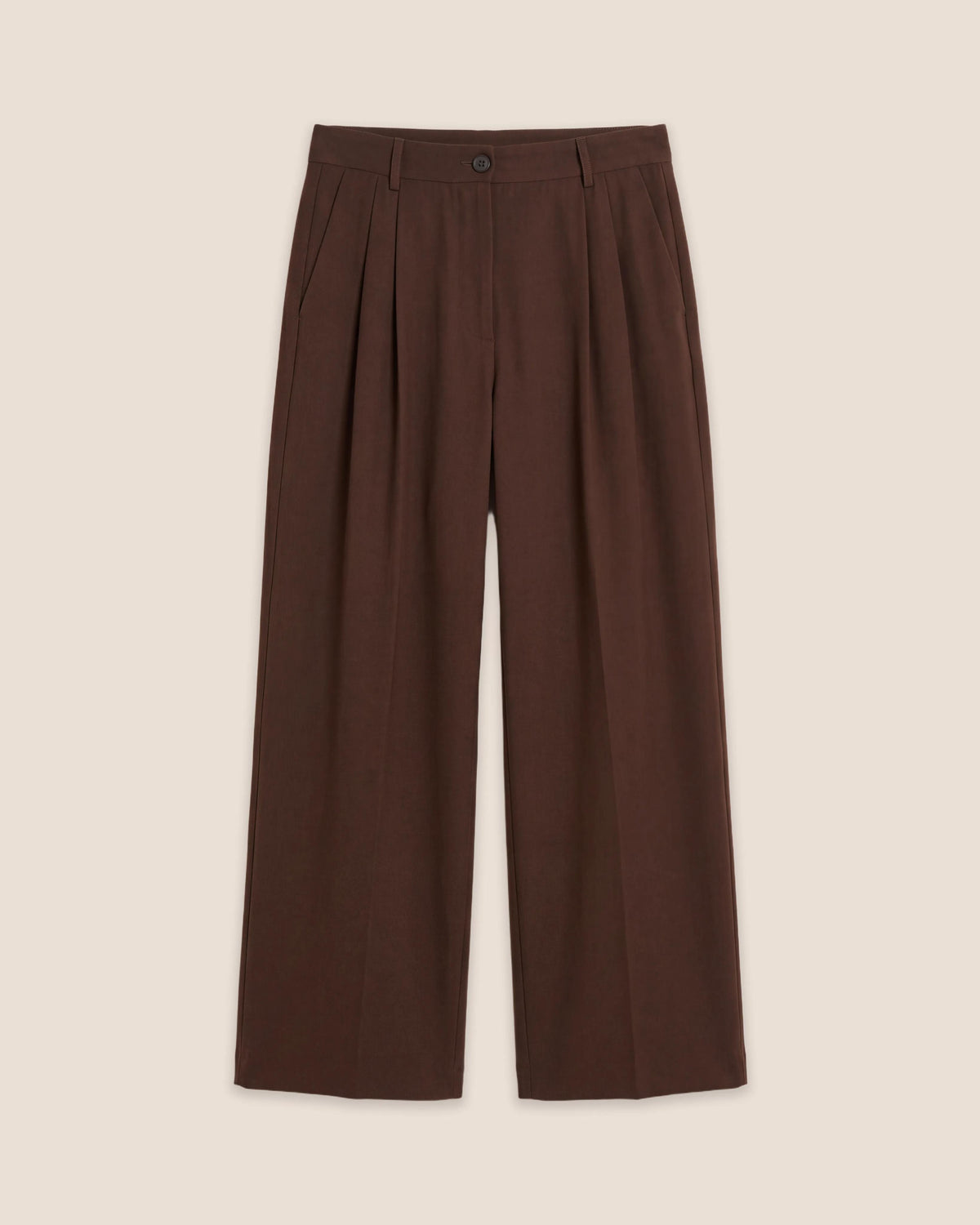 Pantalon Femme en Laine Vierge Extrafine Marron Passion