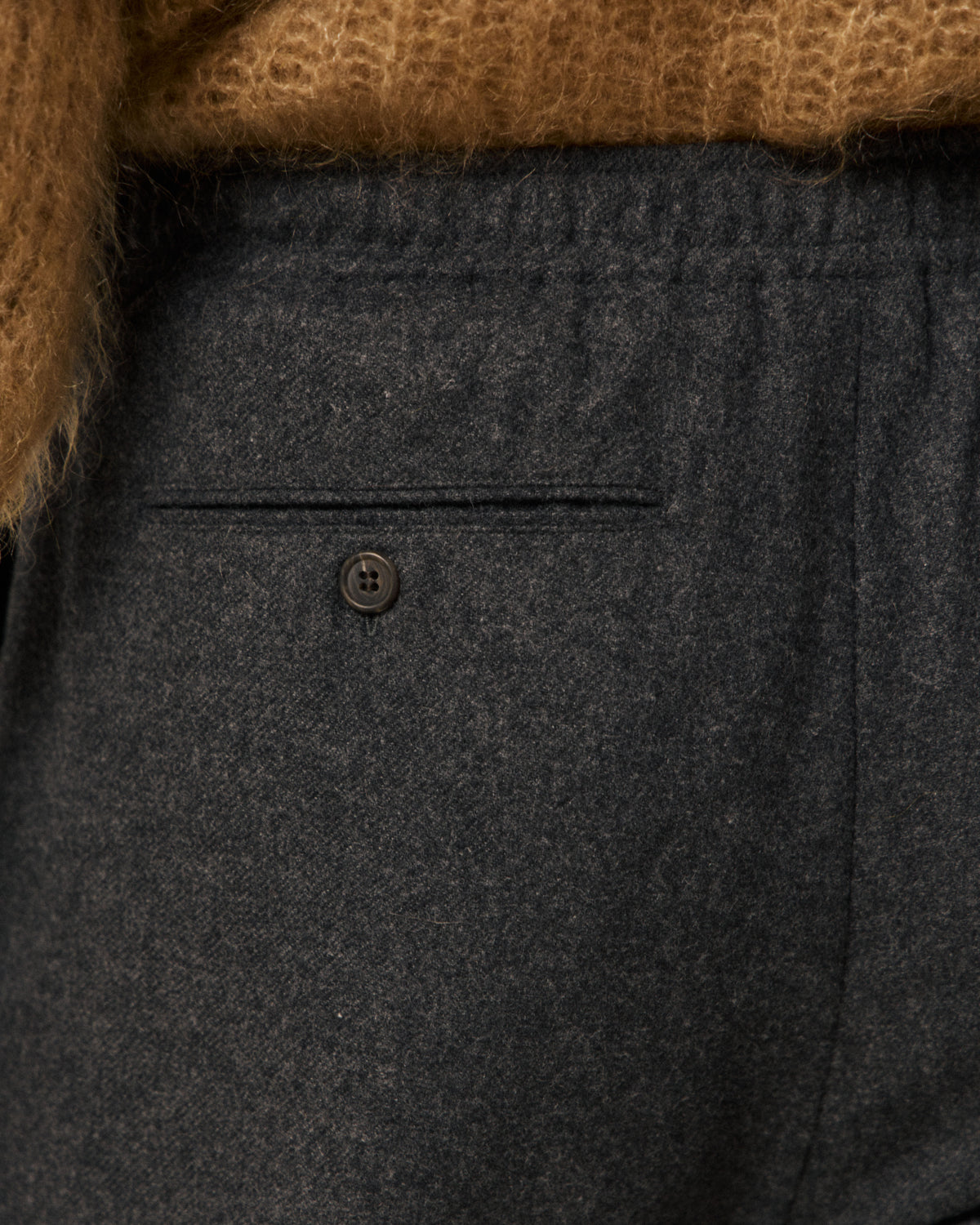 Pantalon Femme en Flanelle de Laine Gris Plumiel