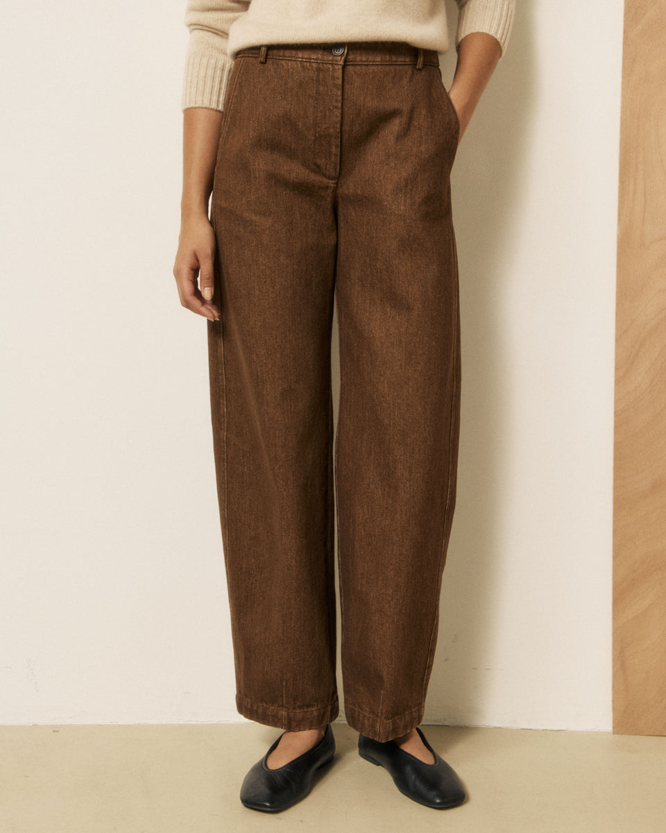 Pantalon Femme en Denim Marron Podium - Image 2