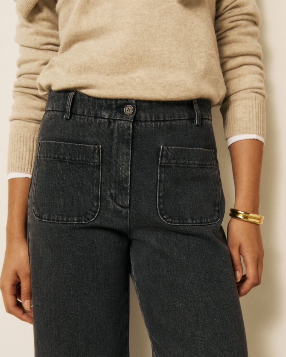 Pantaloni da donna in denim nero Poli - Image 3