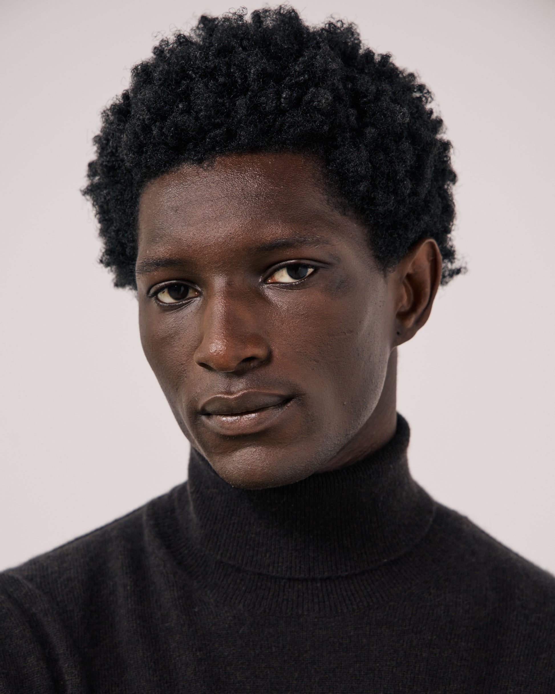 Pull Homme en Laine & Cachemire Marron Cashmere Roll Neck
