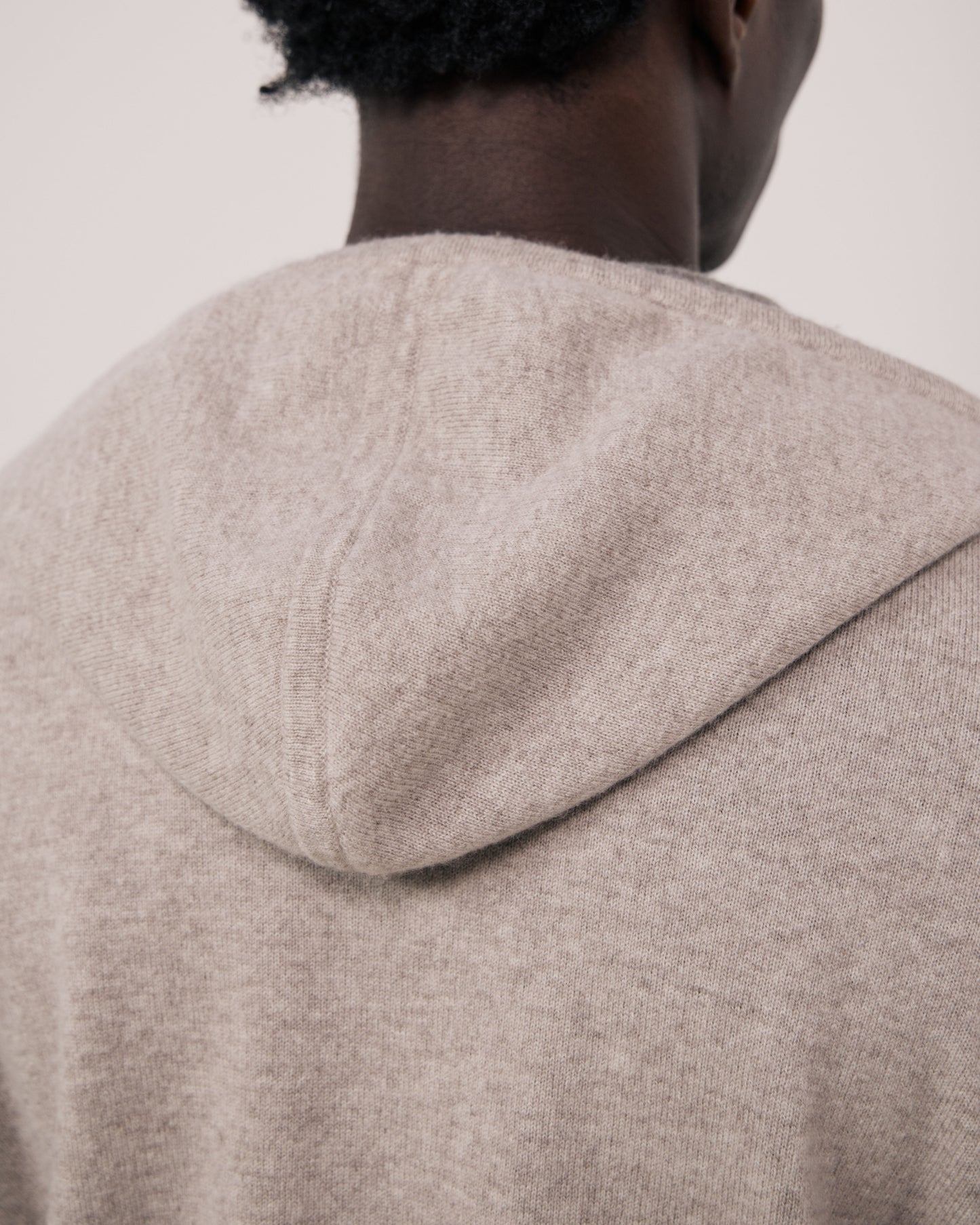 Pull Homme en Laine & Cachemire Ecru Cashmere Hoodie
