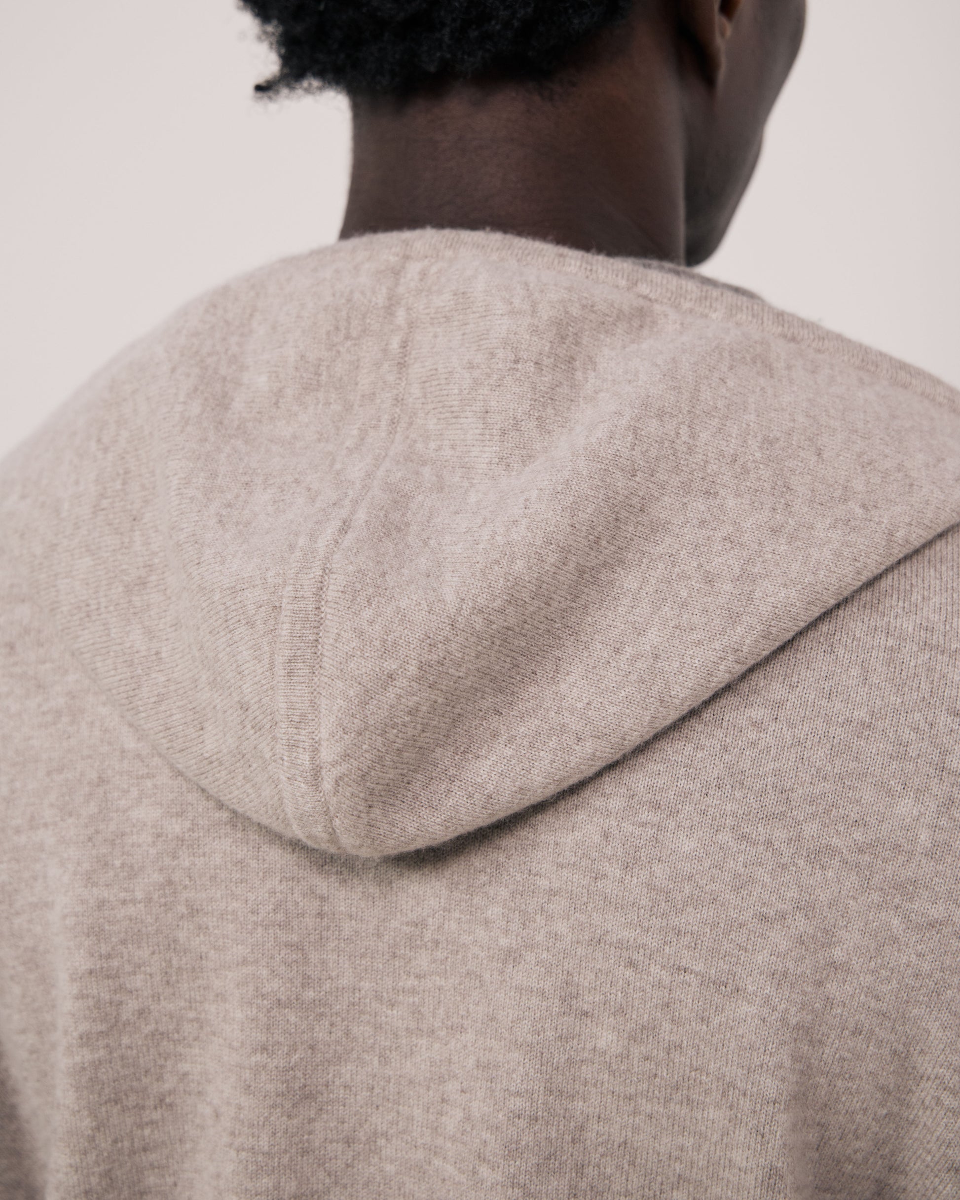 Pull Homme en Laine & Cachemire Ecru Cashmere Hoodie
