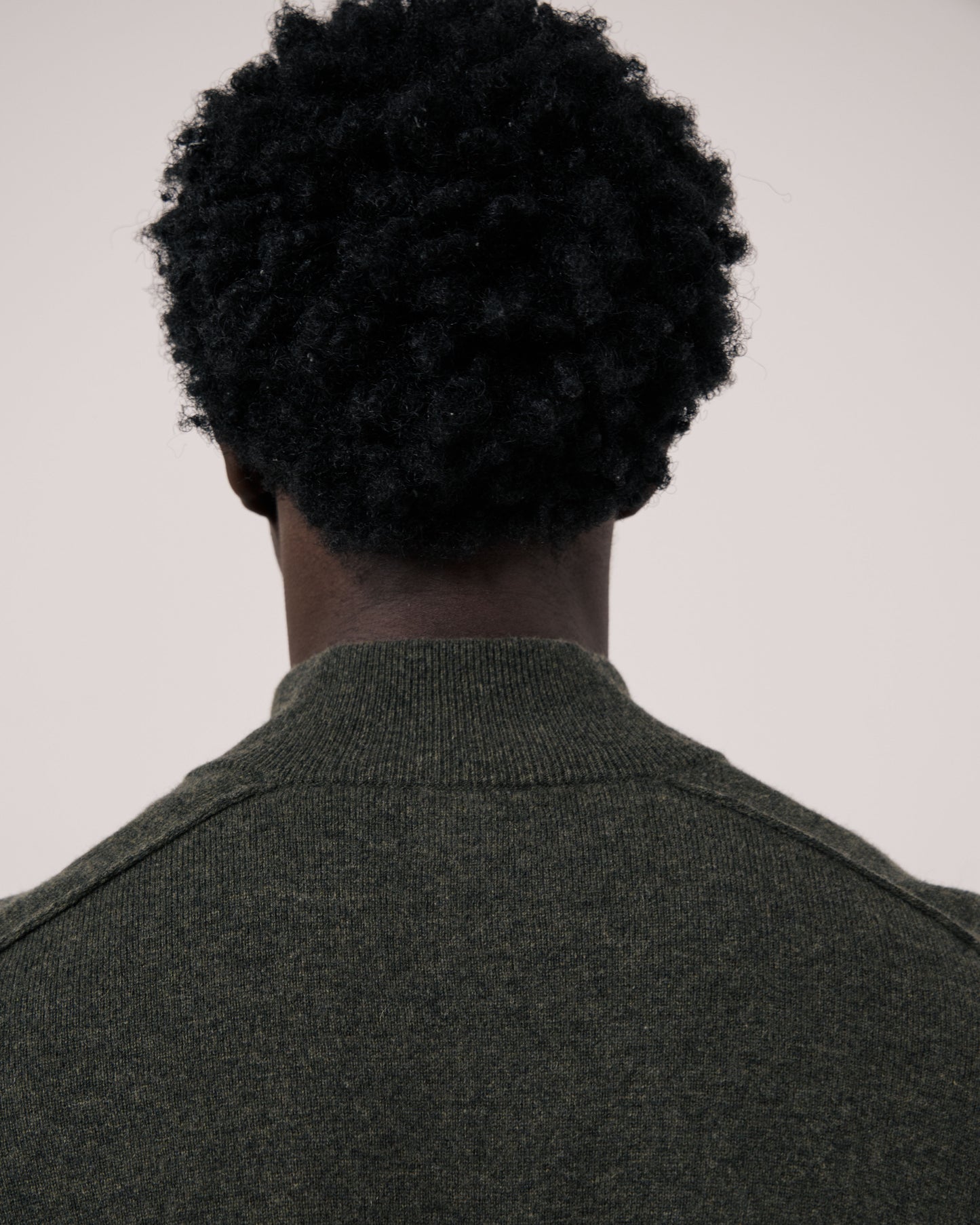 Pull Homme en Laine & Cachemire Vert Militaire Cashmere High Neck
