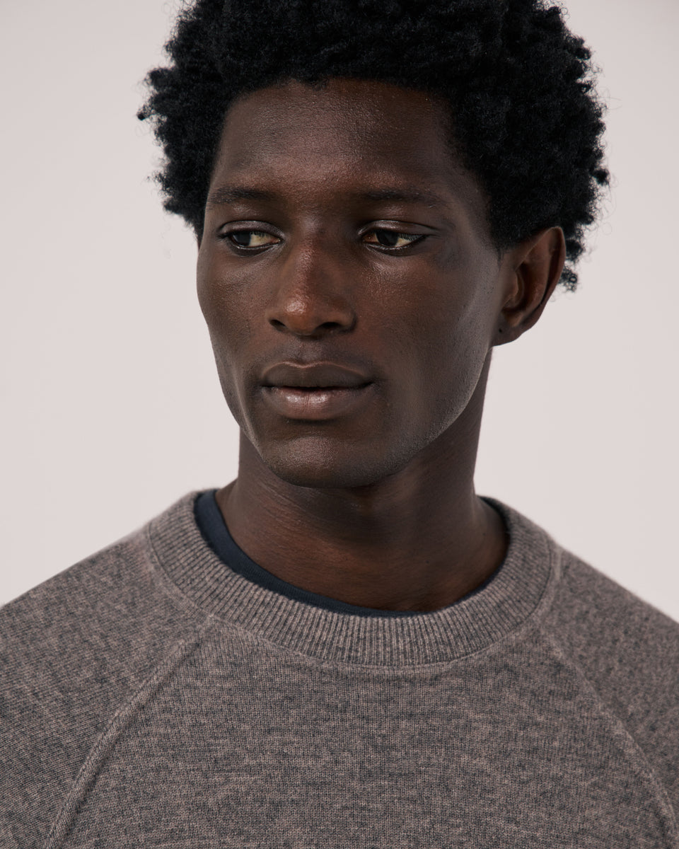 Cashmere Sweat Men's Brown Wool & Cashmere Sweater - Image 3