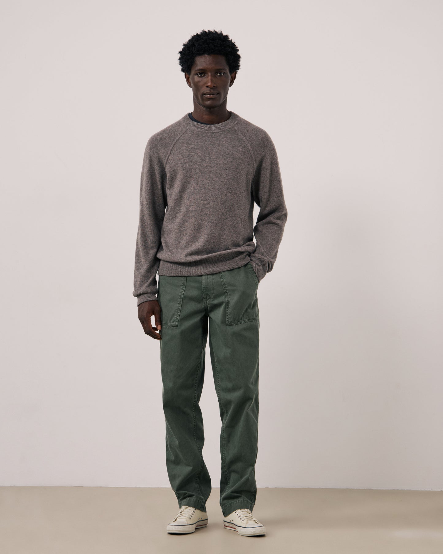 Pull Homme en Laine & Cachemire Marron Cashmere Sweat