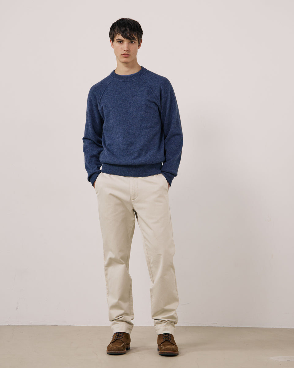 Pull Homme en Laine & Cachemire Bleu Indigo Cashmere Sweat - Image 2