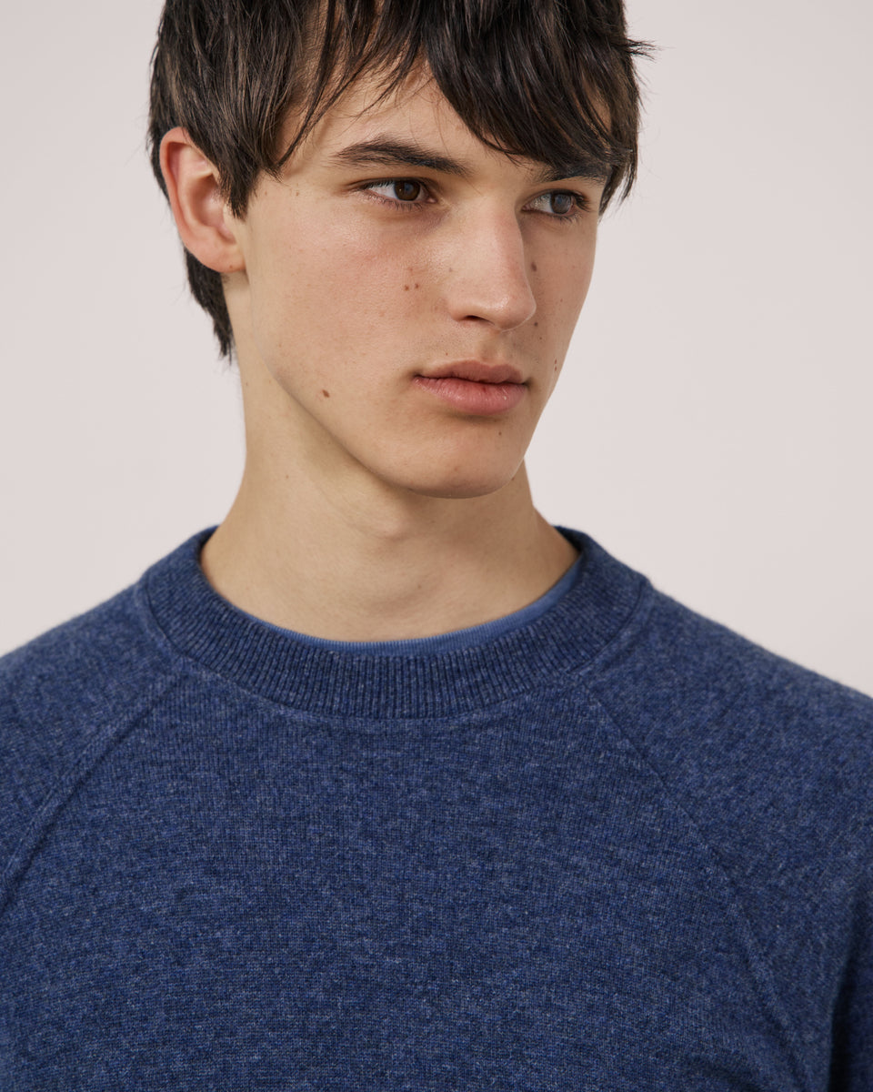 Pull Homme en Laine & Cachemire Bleu Indigo Cashmere Sweat - Image 3