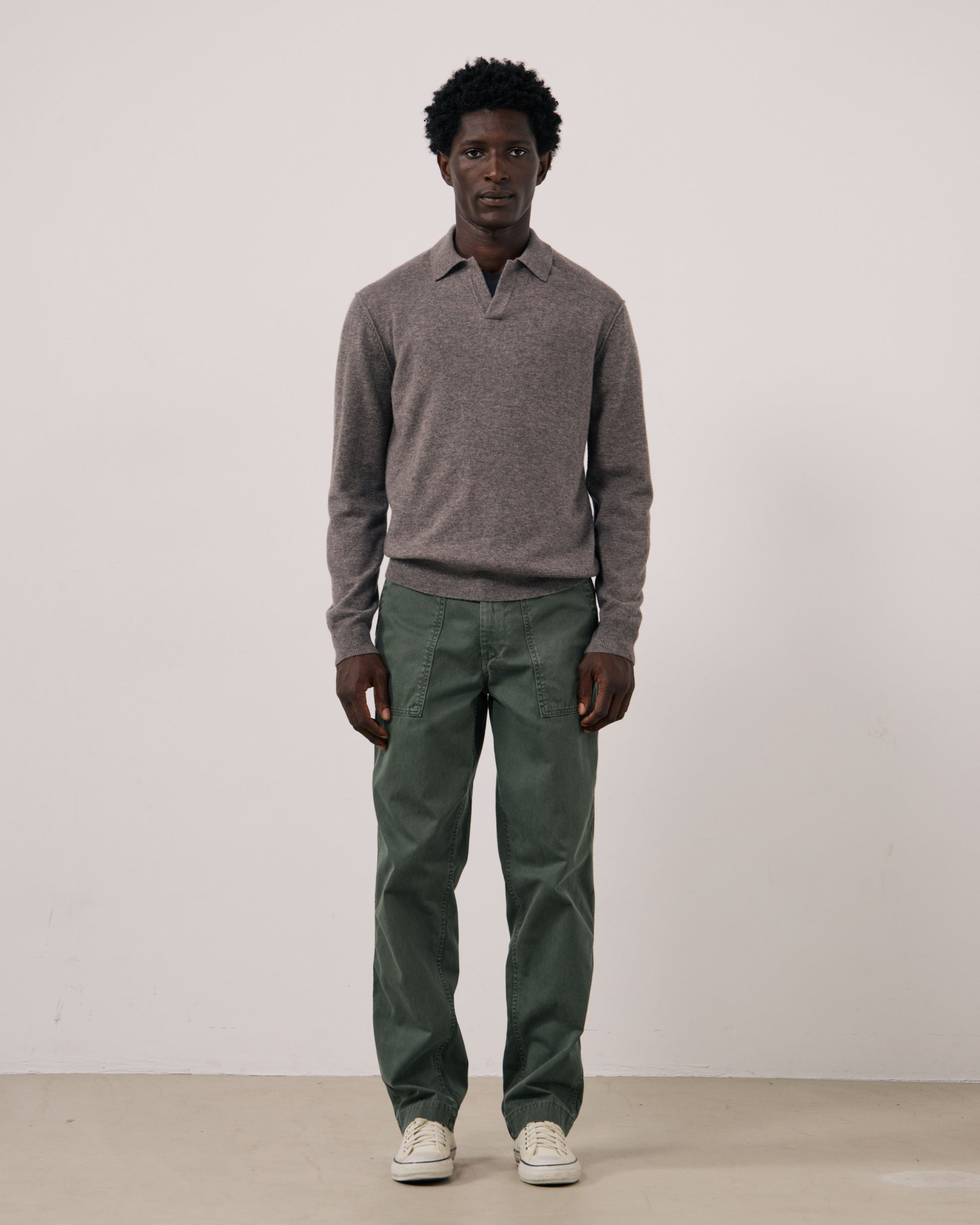 Pull Homme en Laine & Cachemire Marron Cashmere Polo